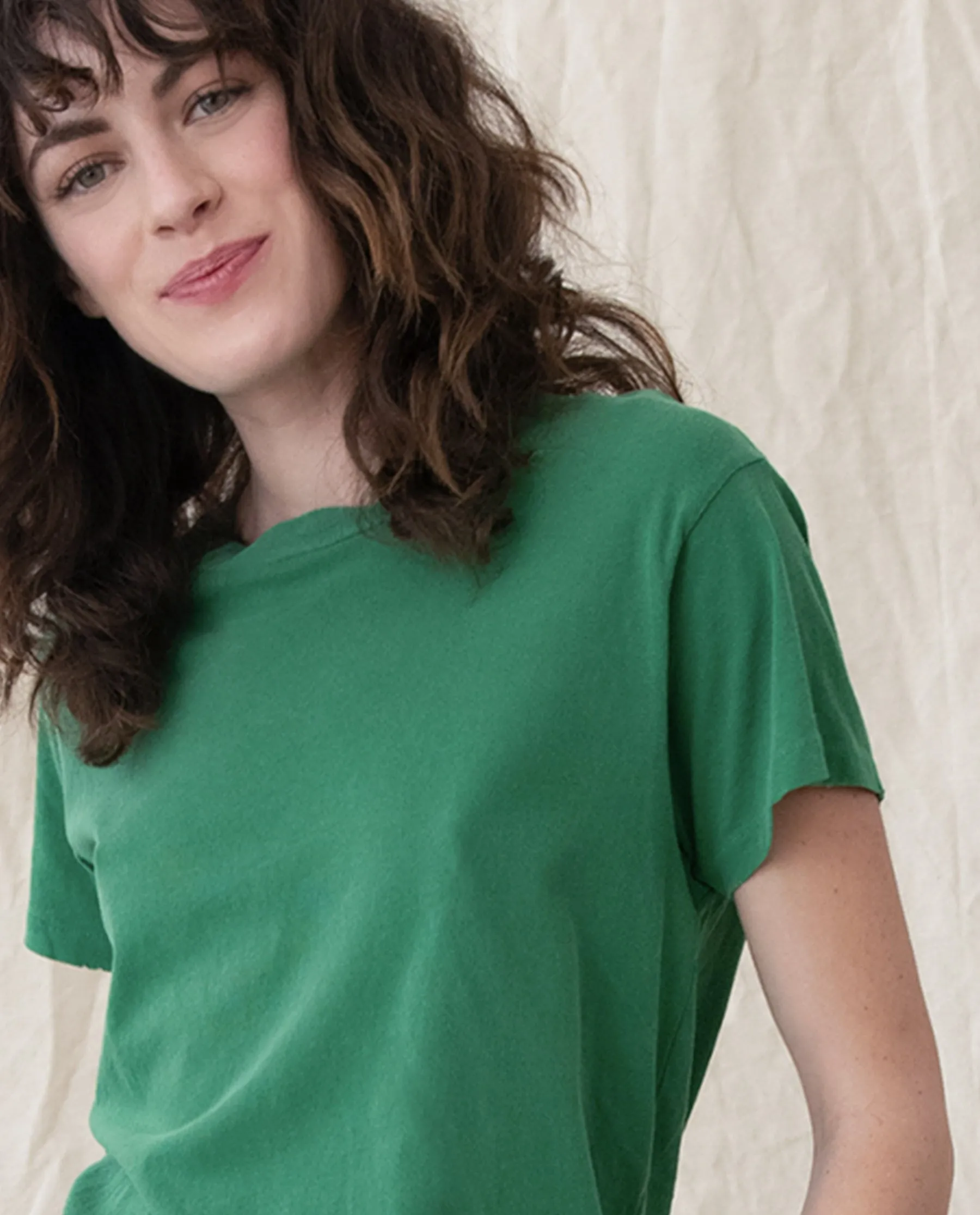 The Slim Tee. Solid -- BOTTLE GREEN sold by THE GREAT. product image thumbnail 3