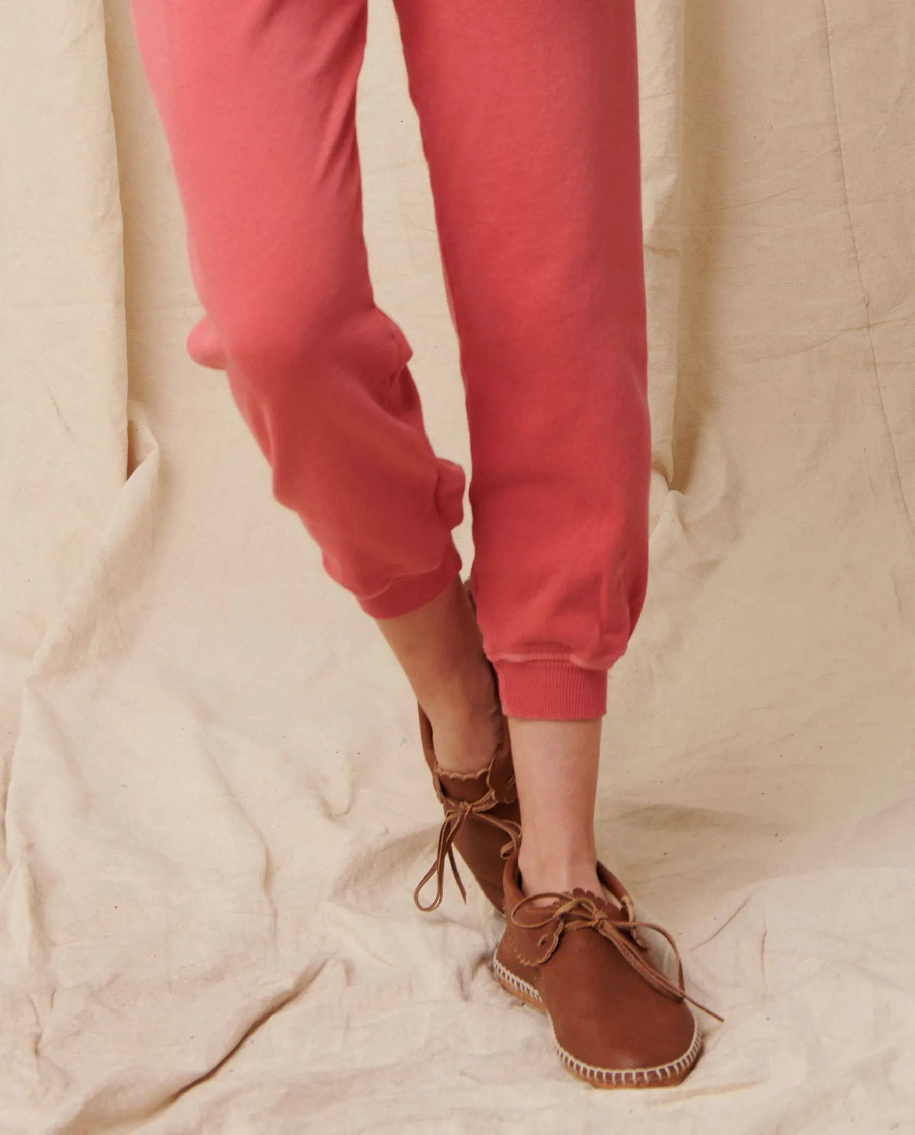 The Cropped Sweatpant. Solid -- Coral sold by THE GREAT. product image thumbnail 2