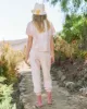 The Cropped Sweatpant. Novelty -- Whisper Pink Cloud Wash sold by THE GREAT.