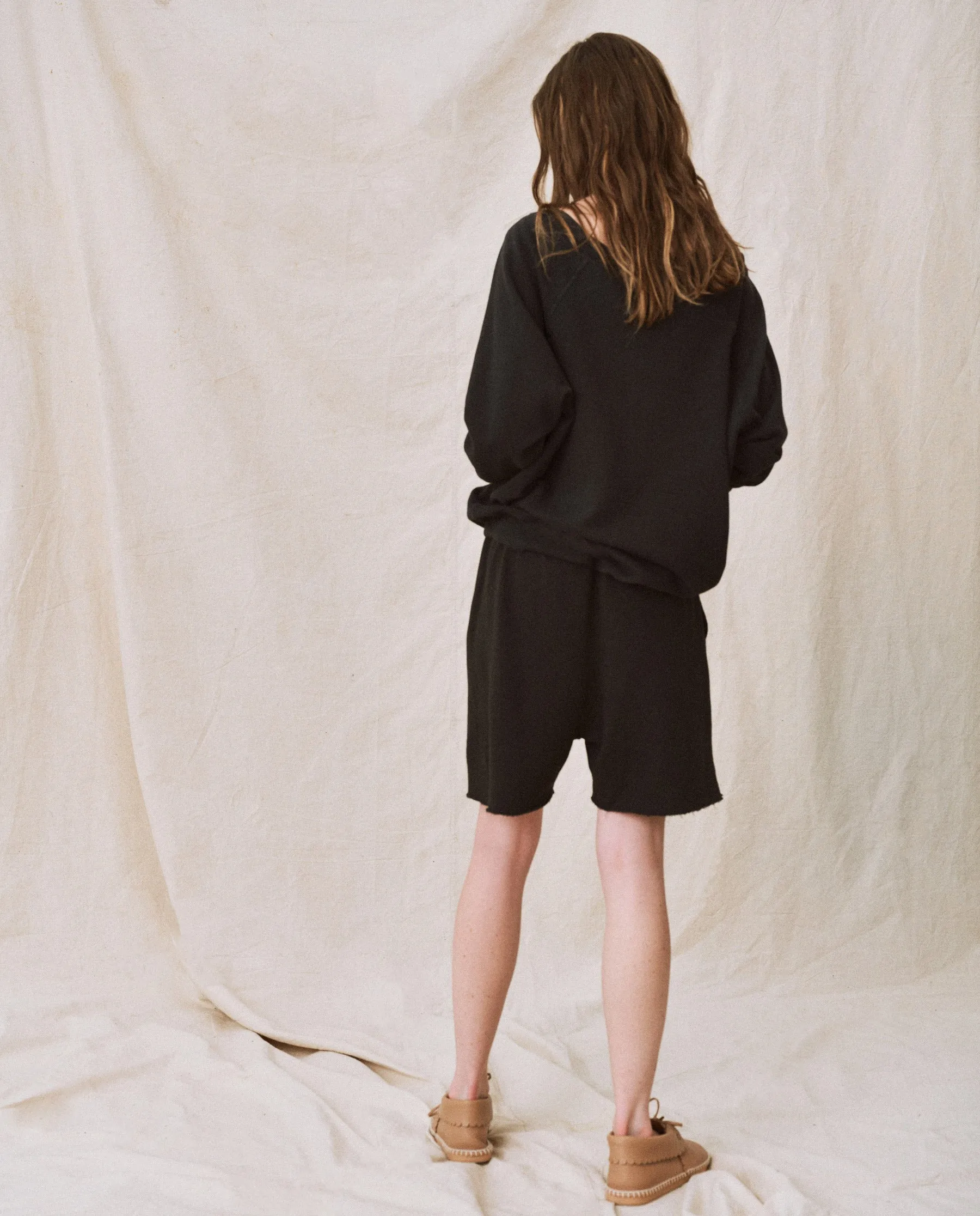 The Patch Pocket Sweat Short. -- Almost Black sold by THE GREAT. product image thumbnail 4