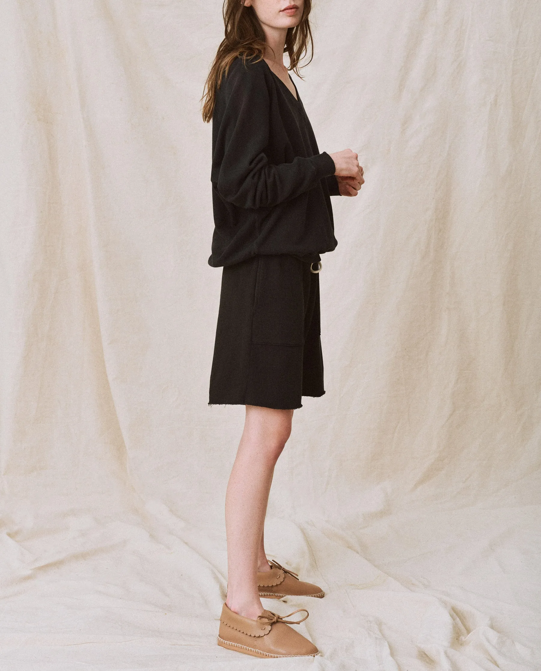 The Patch Pocket Sweat Short. -- Almost Black sold by THE GREAT. product image thumbnail 3