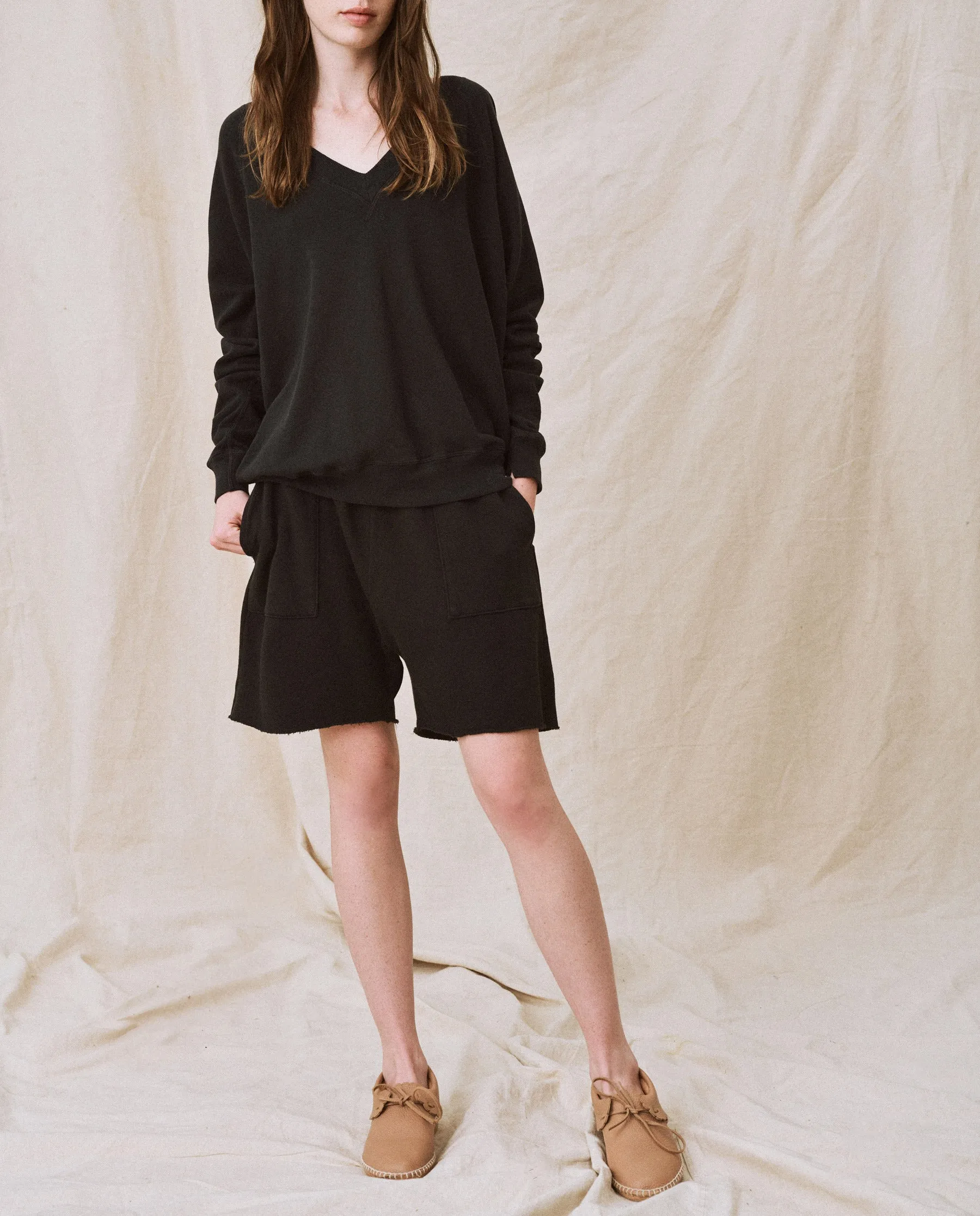 The Patch Pocket Sweat Short. -- Almost Black sold by THE GREAT. product image thumbnail 2
