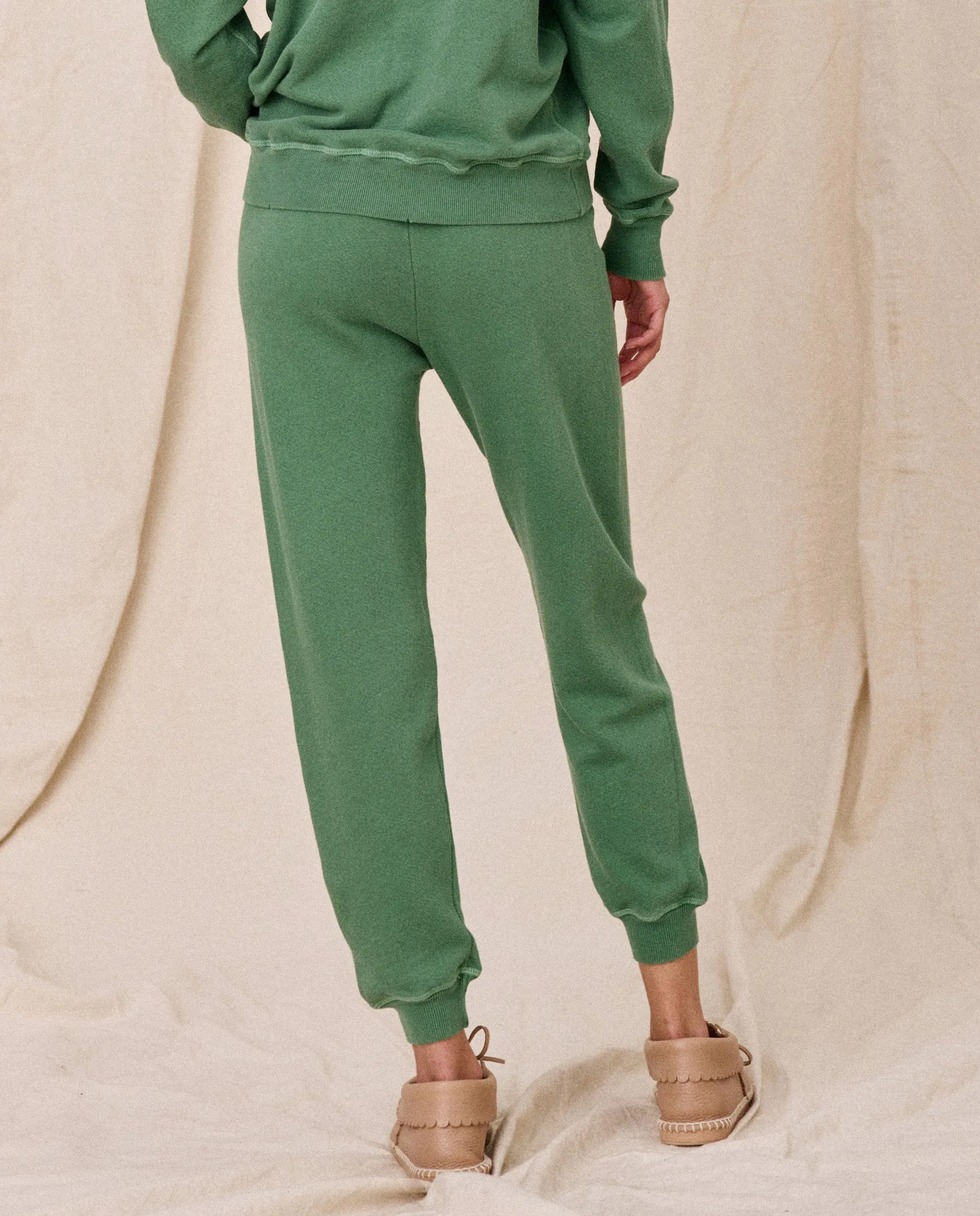 The Cropped Sweatpant. Solid -- Juniper sold by THE GREAT. product image thumbnail 5