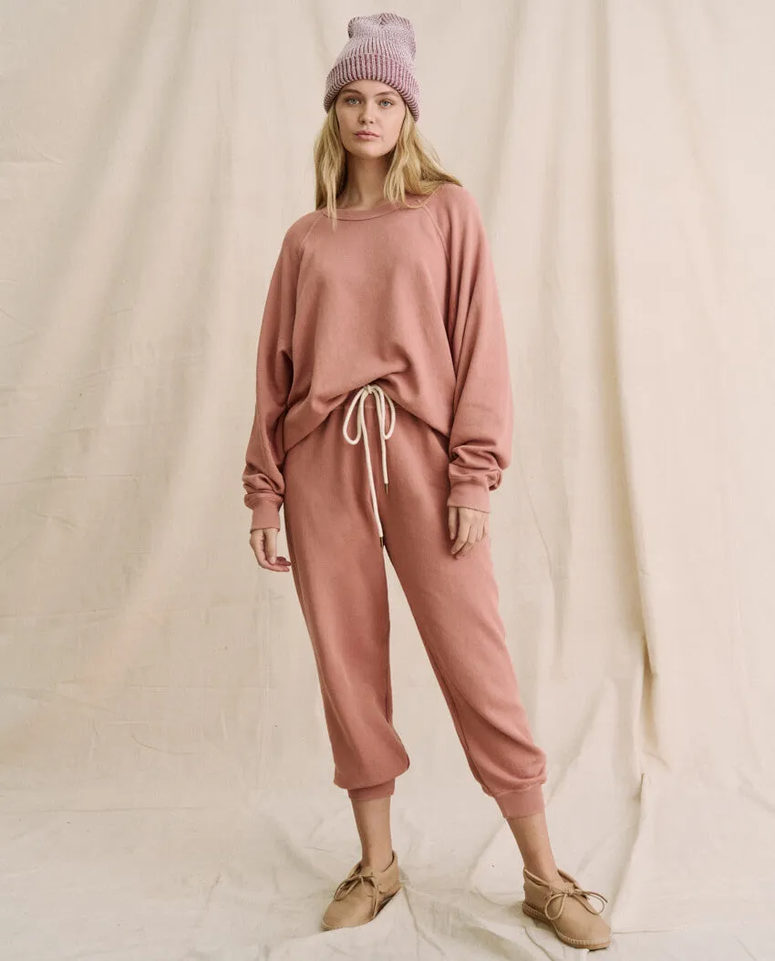 The Cropped Sweatpant. Solid -- Rosette sold by THE GREAT. product image thumbnail 4