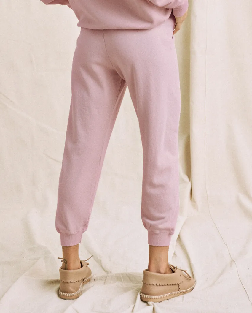 The Cropped Sweatpant. Solid -- Dusty Lilac sold by THE GREAT. product image thumbnail 4