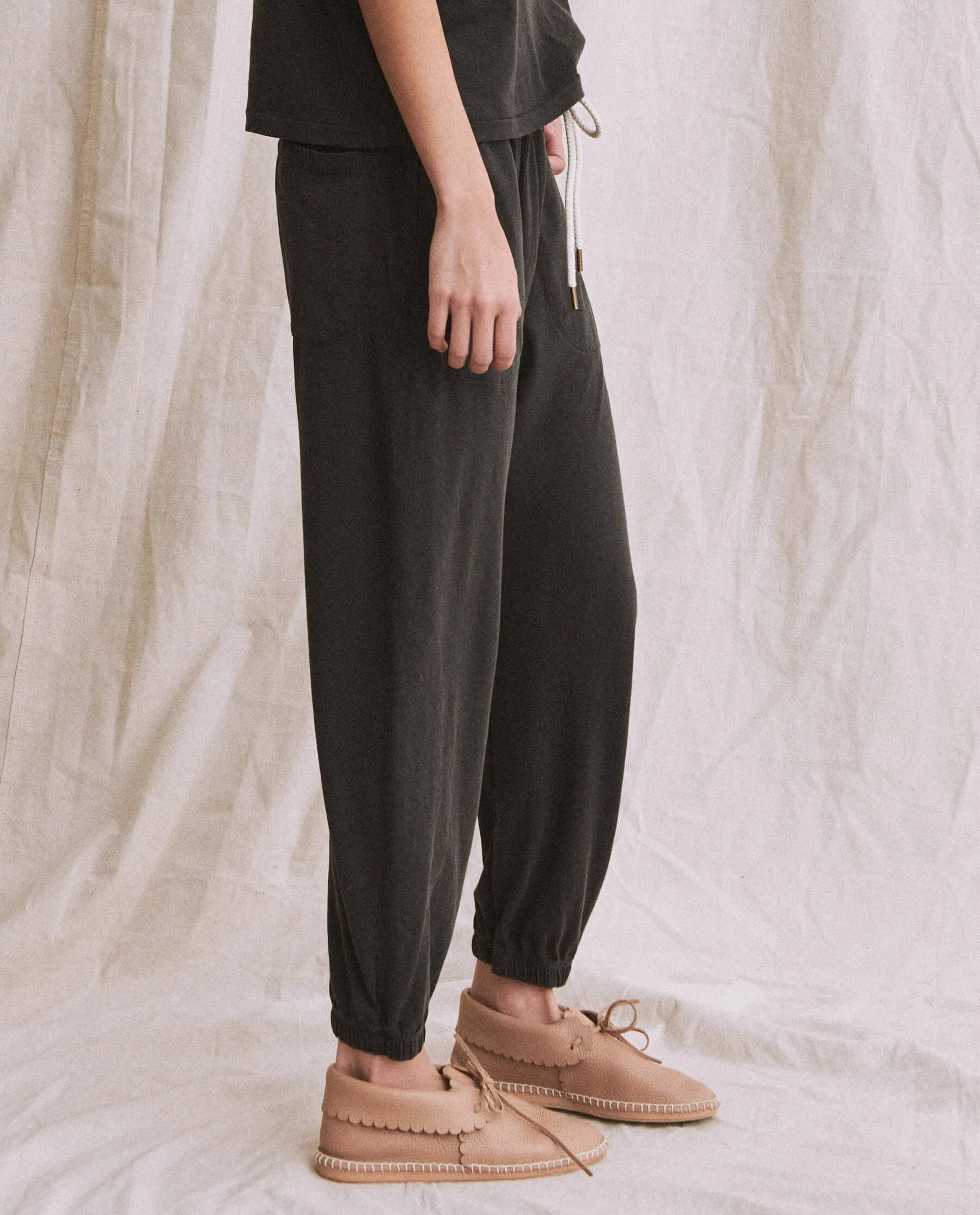 The Jersey Jogger Pant. -- Washed Black sold by THE GREAT. product image thumbnail 3
