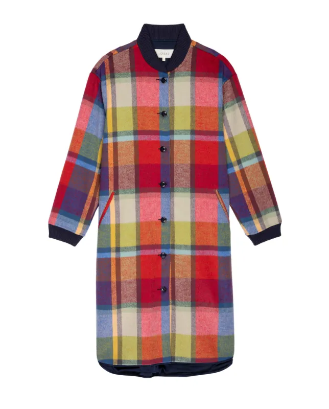 The Long Bomber. -- Bright Mixed Plaid sold by THE GREAT.
