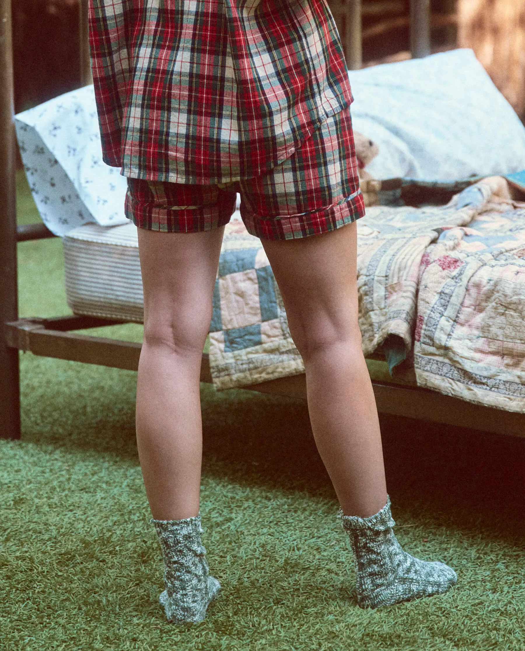 The Square Pajama Short. -- Winter Cabin Plaid sold by THE GREAT. product image thumbnail 5