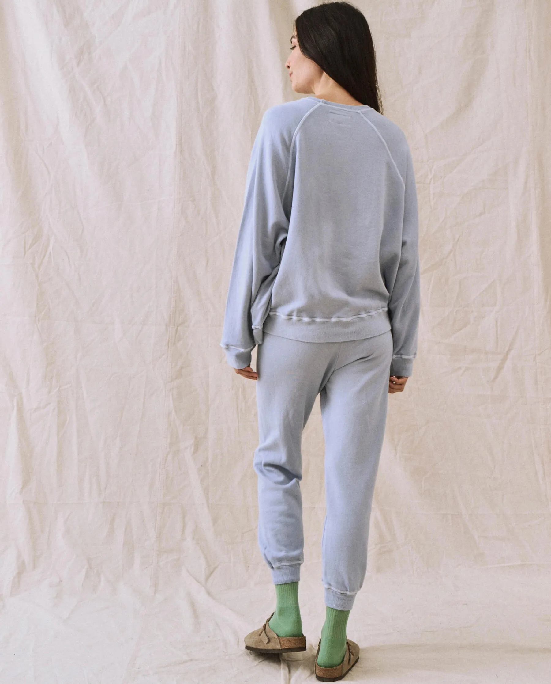 The Cropped Sweatpant. Solid -- Whisper Blue sold by THE GREAT. product image thumbnail 5