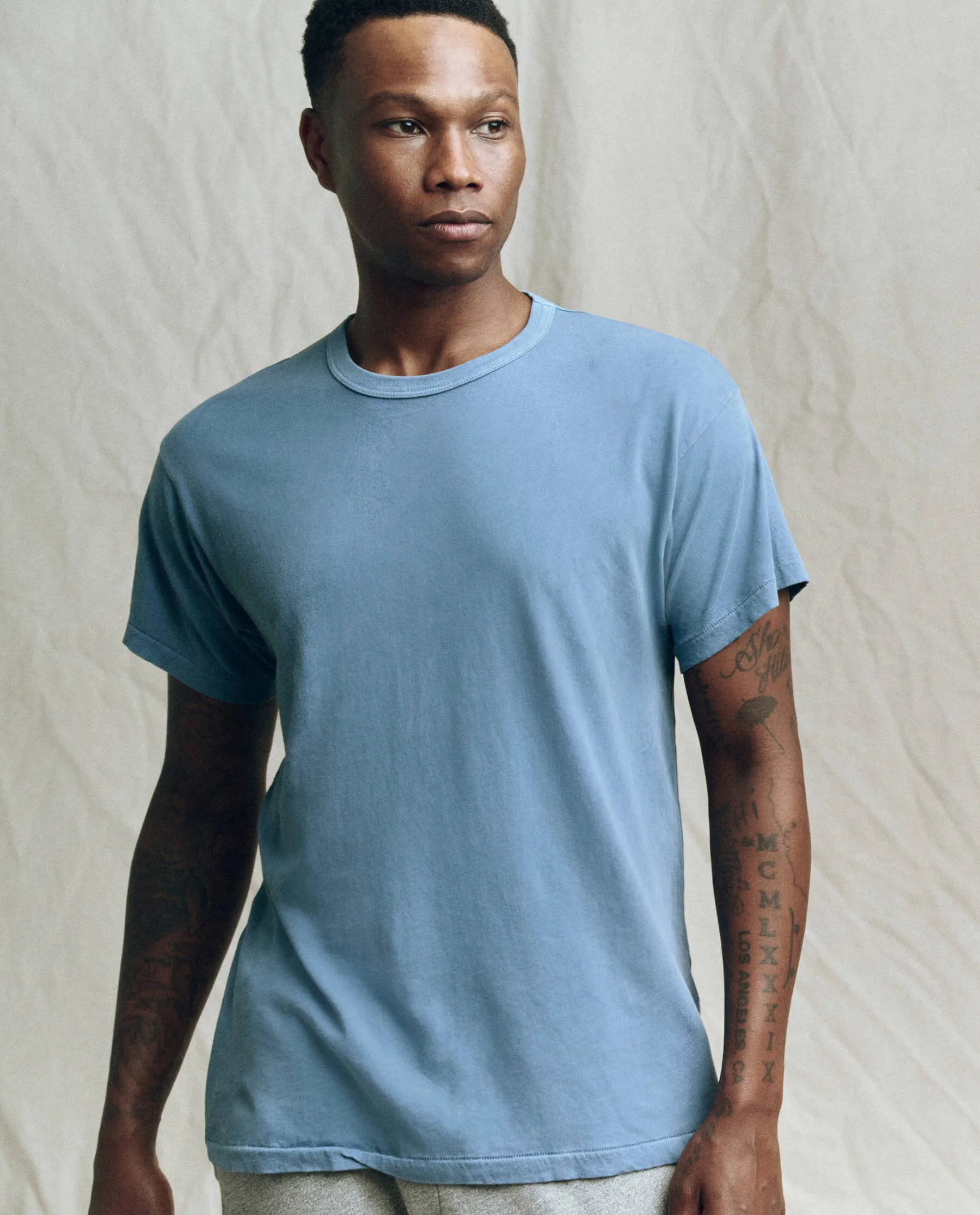 The Men's Boxy Crew. -- Vintage Cornflower sold by THE GREAT. product image thumbnail 3