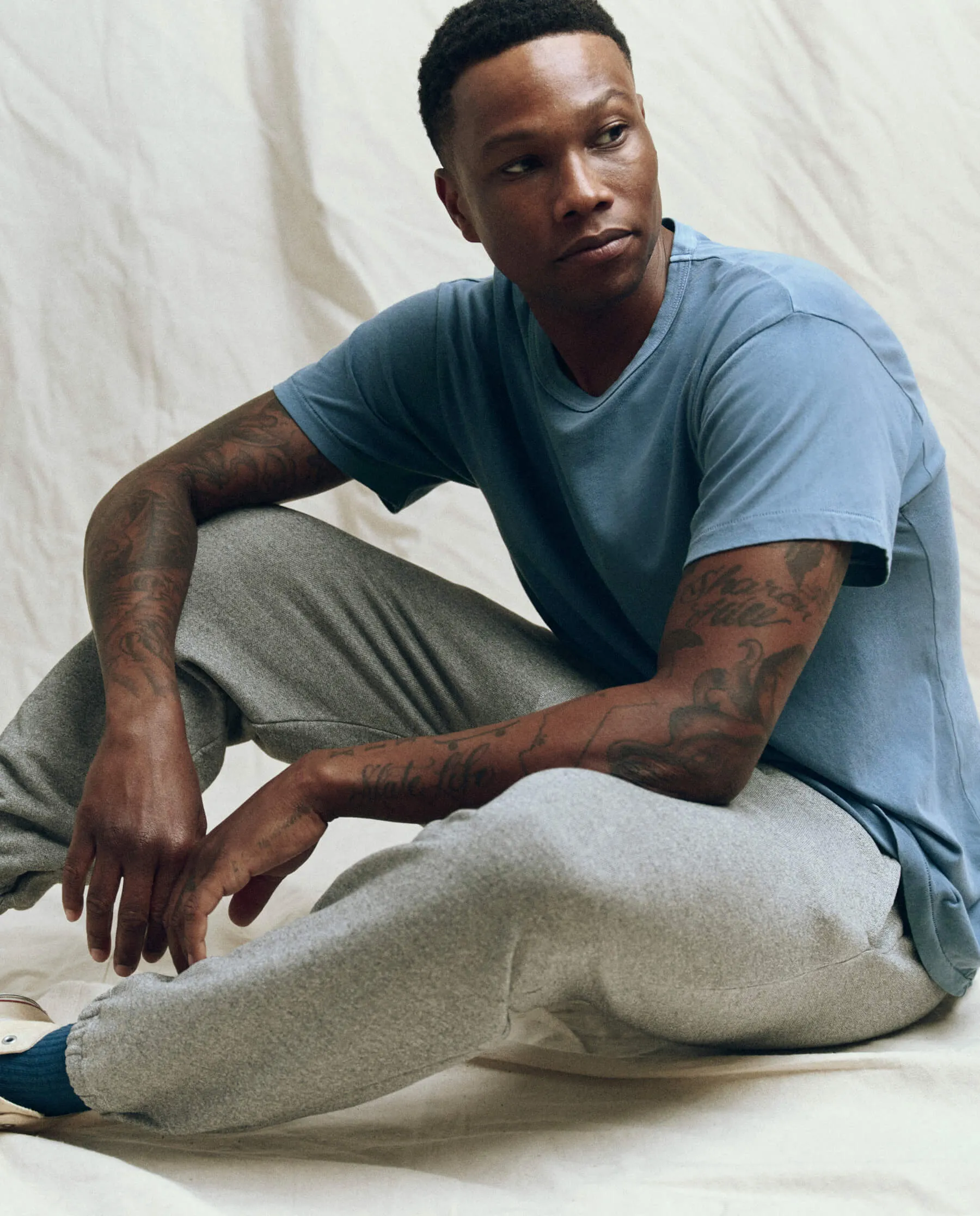 The Men's Boxy Crew. -- Vintage Cornflower sold by THE GREAT. product image thumbnail 5