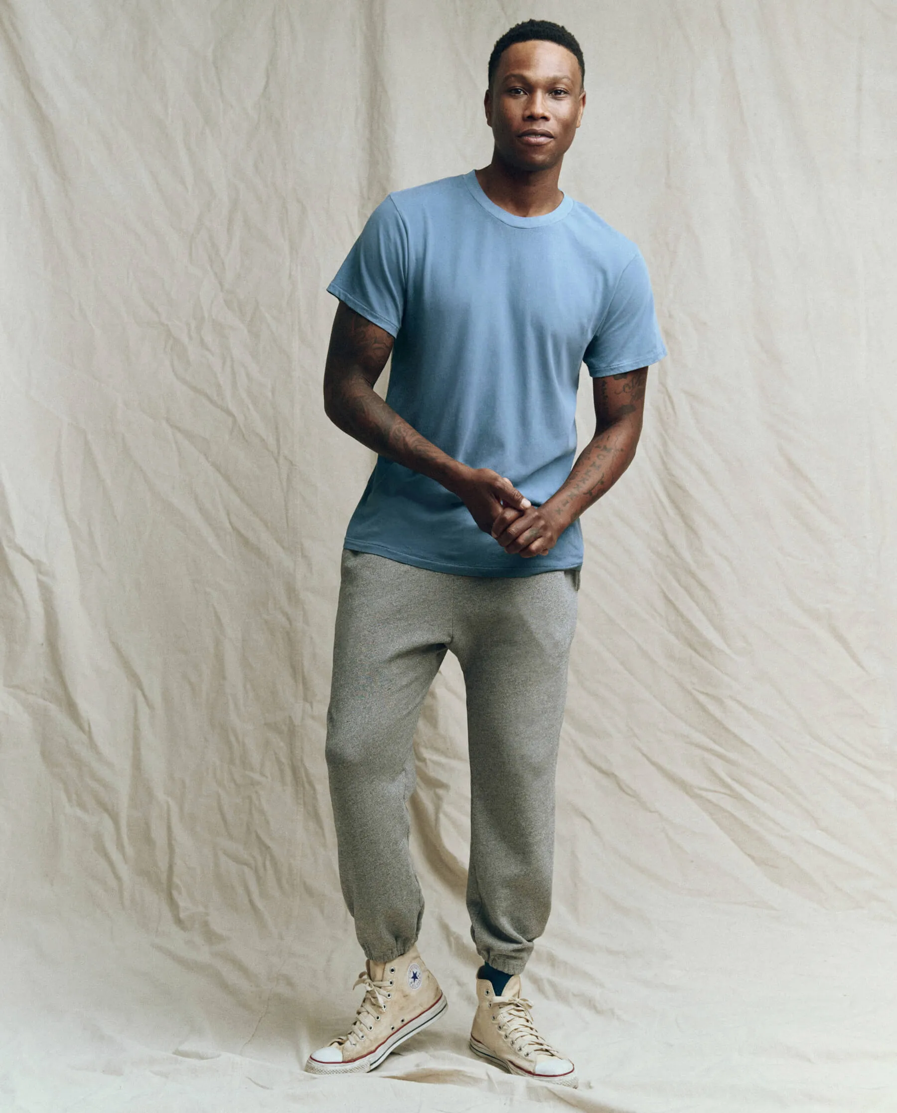 The Men's Slim Tee. -- Vintage Cornflower sold by THE GREAT. product image thumbnail 2