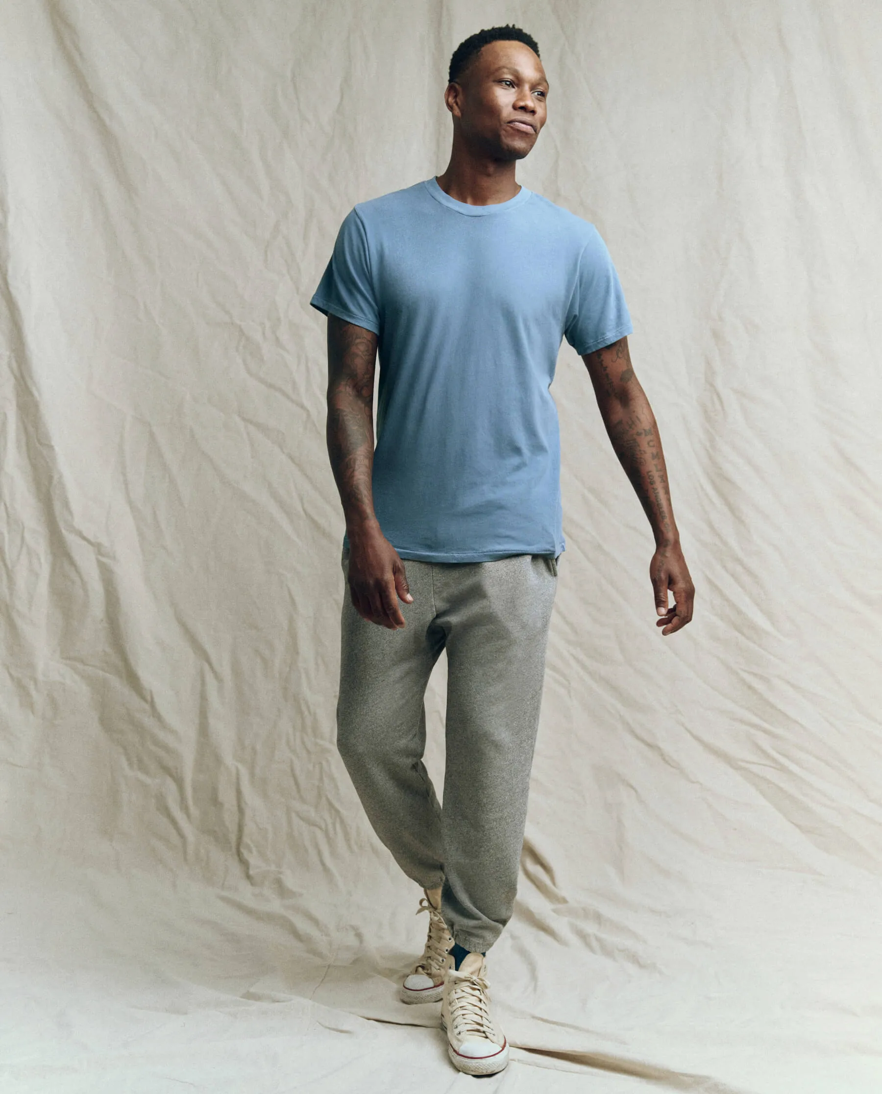 The Men's Slim Tee. -- Vintage Cornflower sold by THE GREAT. product image thumbnail 3