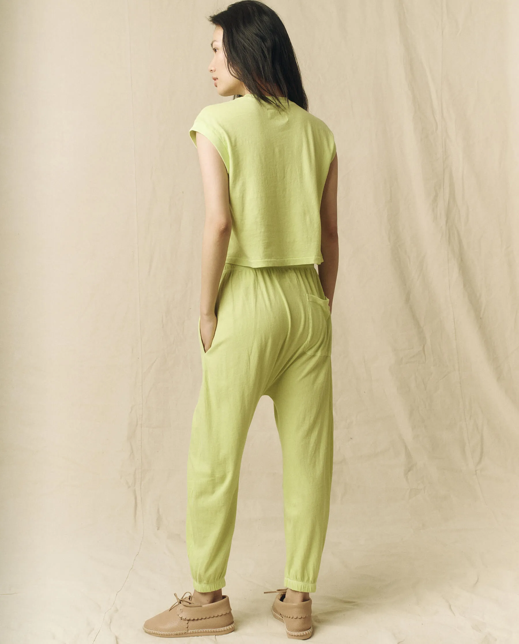 The Jersey Jogger Pant. -- Lime Zest sold by THE GREAT. product image thumbnail 3