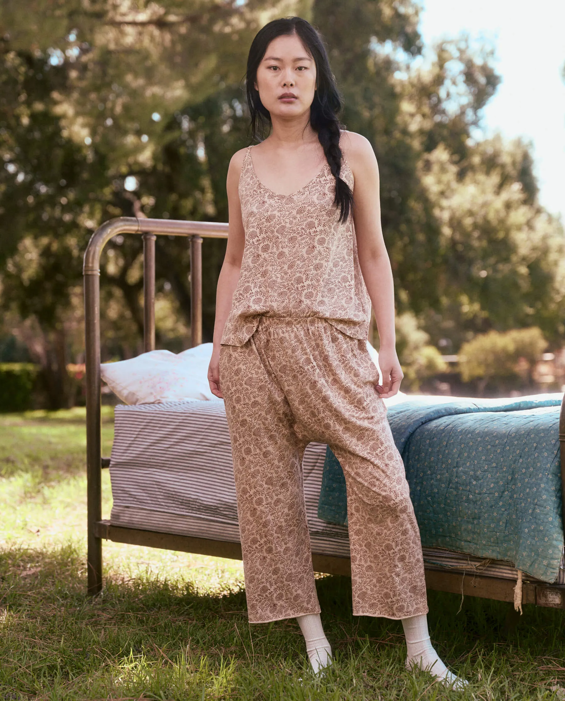 The Sleep Cami Tank. -- Pink Clay Feather Grass sold by THE GREAT. product image thumbnail 5