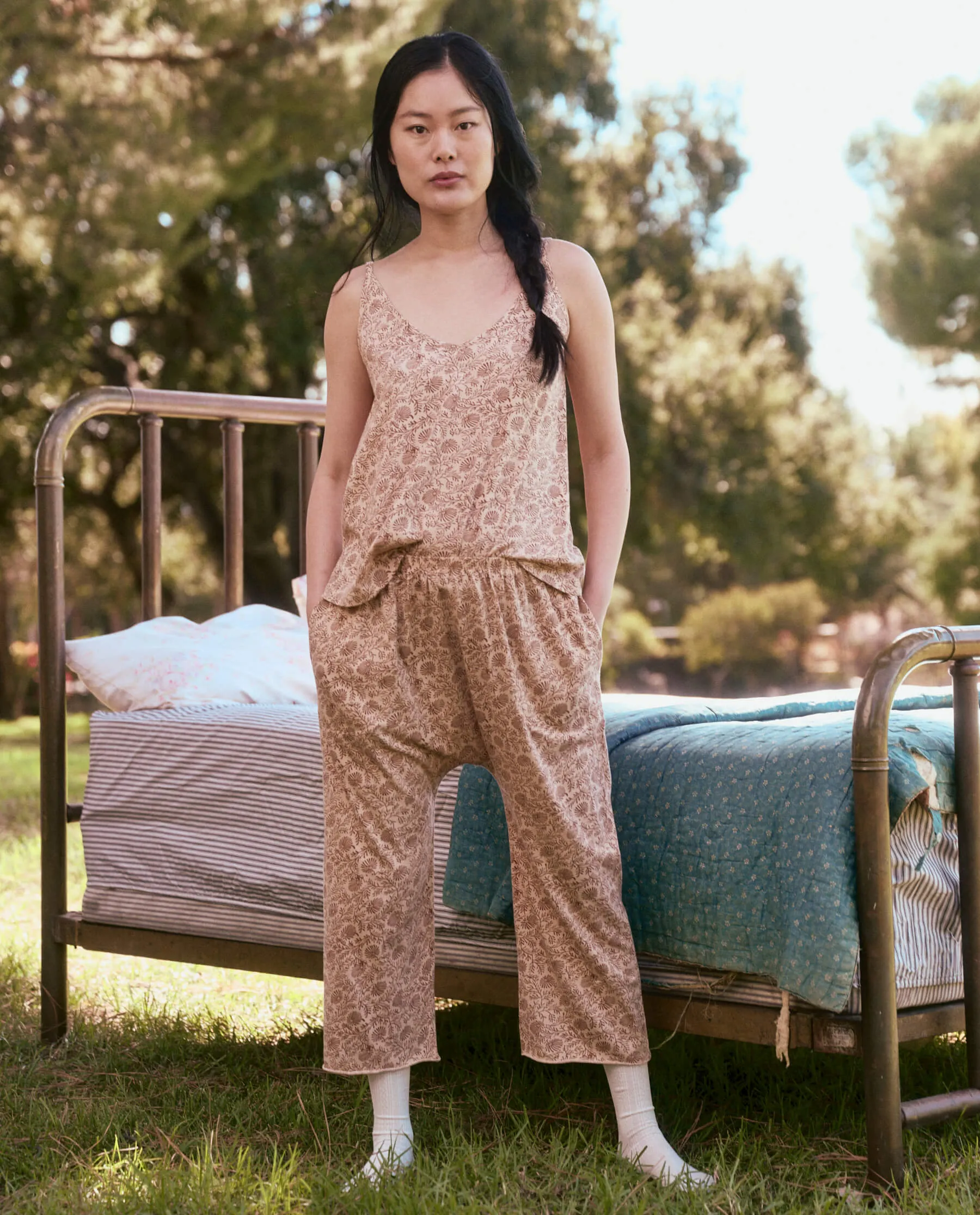 The Sleep Cami Tank. -- Pink Clay Feather Grass sold by THE GREAT. product image thumbnail 3