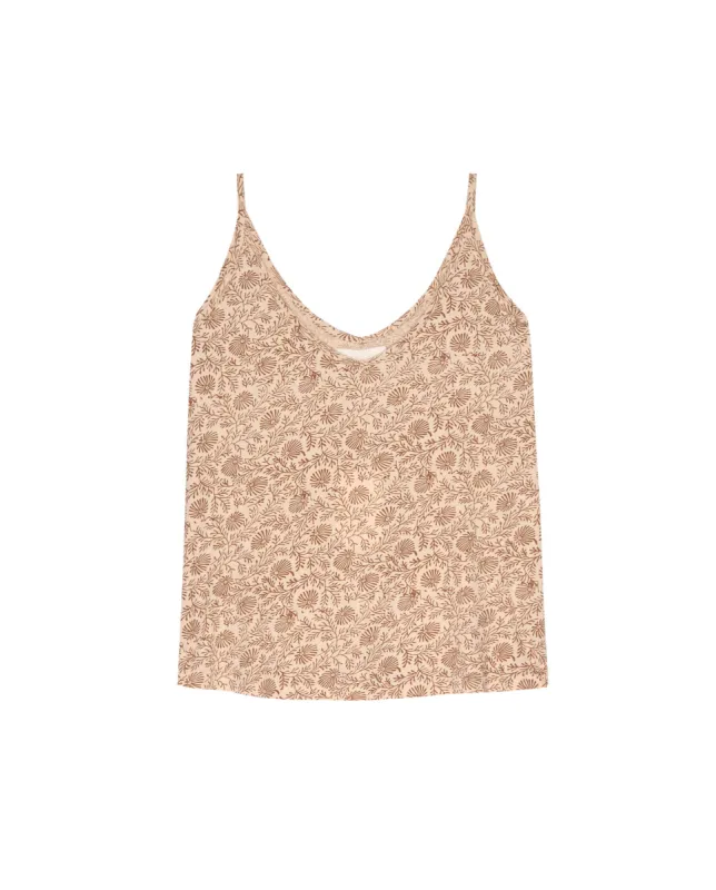 The Sleep Cami Tank. -- Pink Clay Feather Grass sold by THE GREAT.