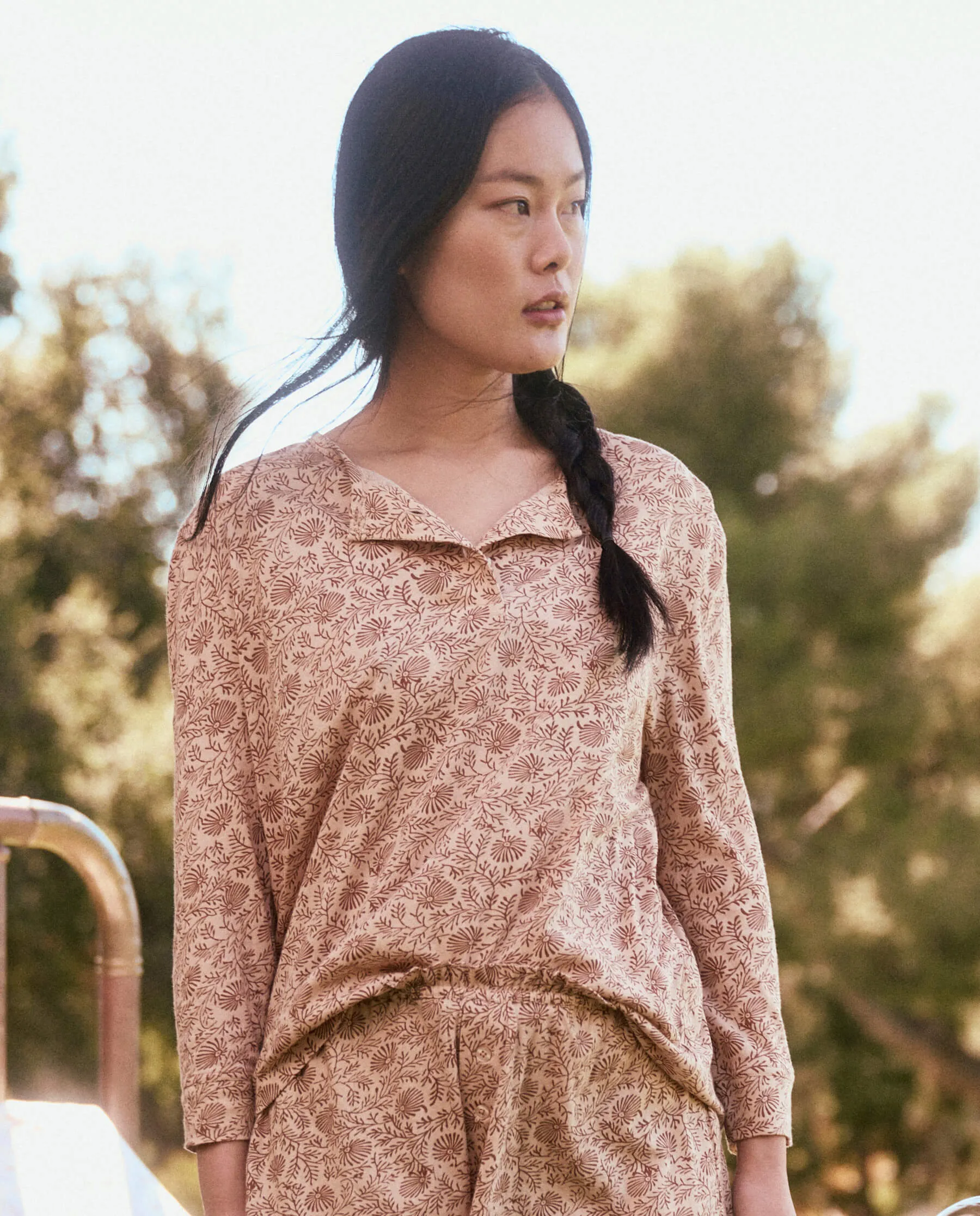 The Sleep Henley. -- Pink Clay Feather Grass sold by THE GREAT. product image thumbnail 2