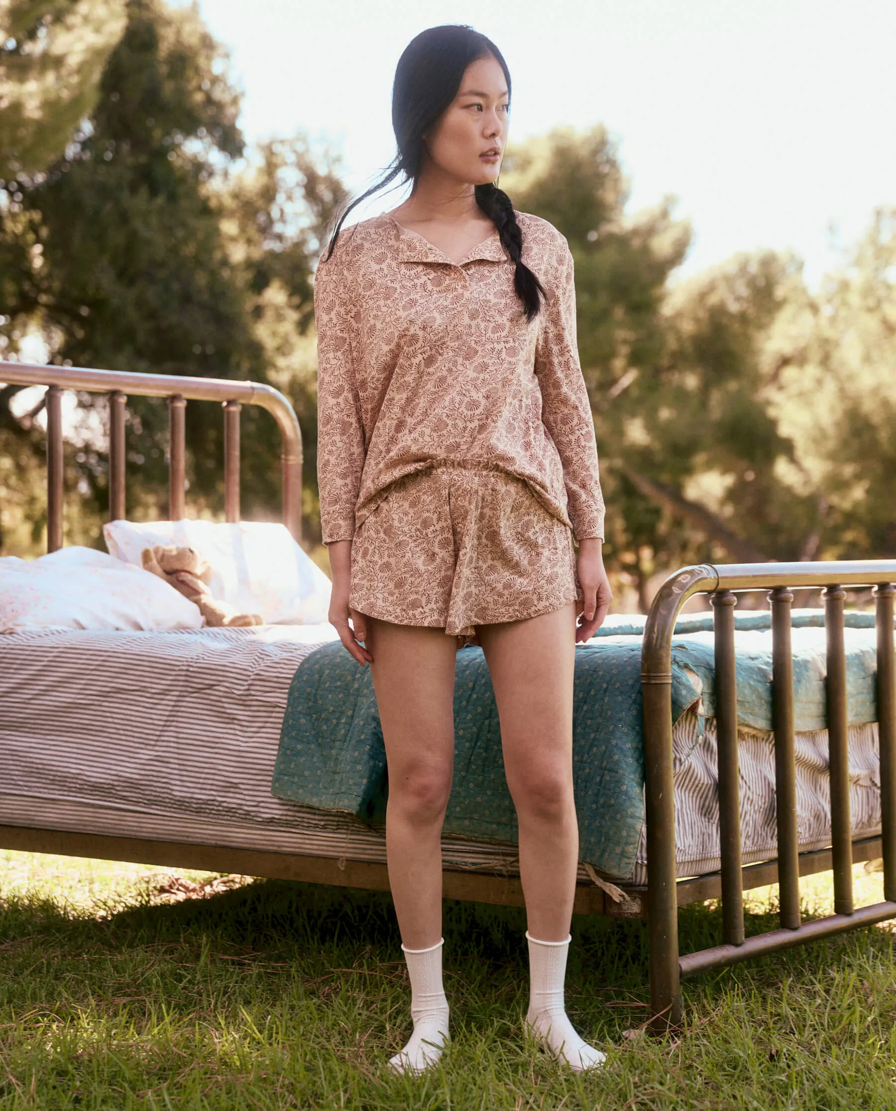 The Sleep Henley. -- Pink Clay Feather Grass sold by THE GREAT. product image thumbnail 5