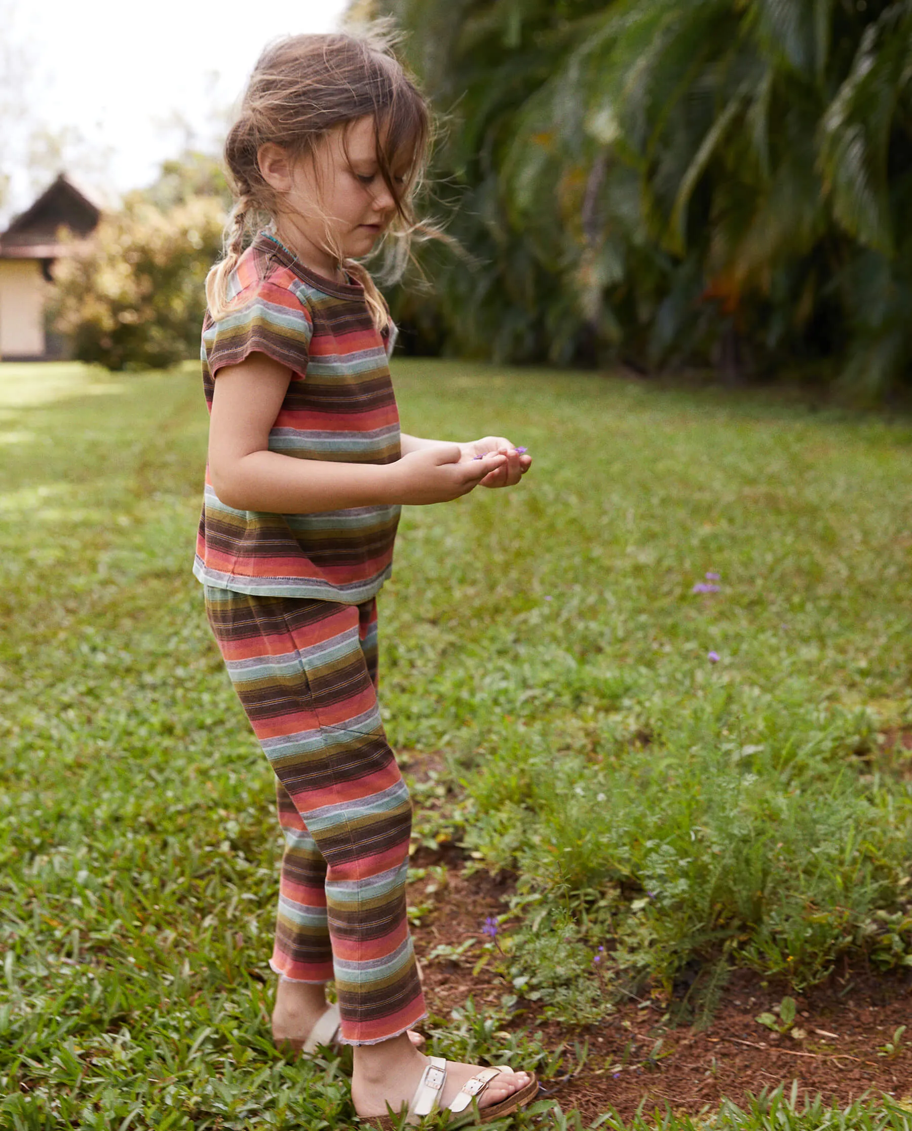 The Little Jersey Crop. -- Army Surf Stripe sold by THE GREAT. product image thumbnail 3