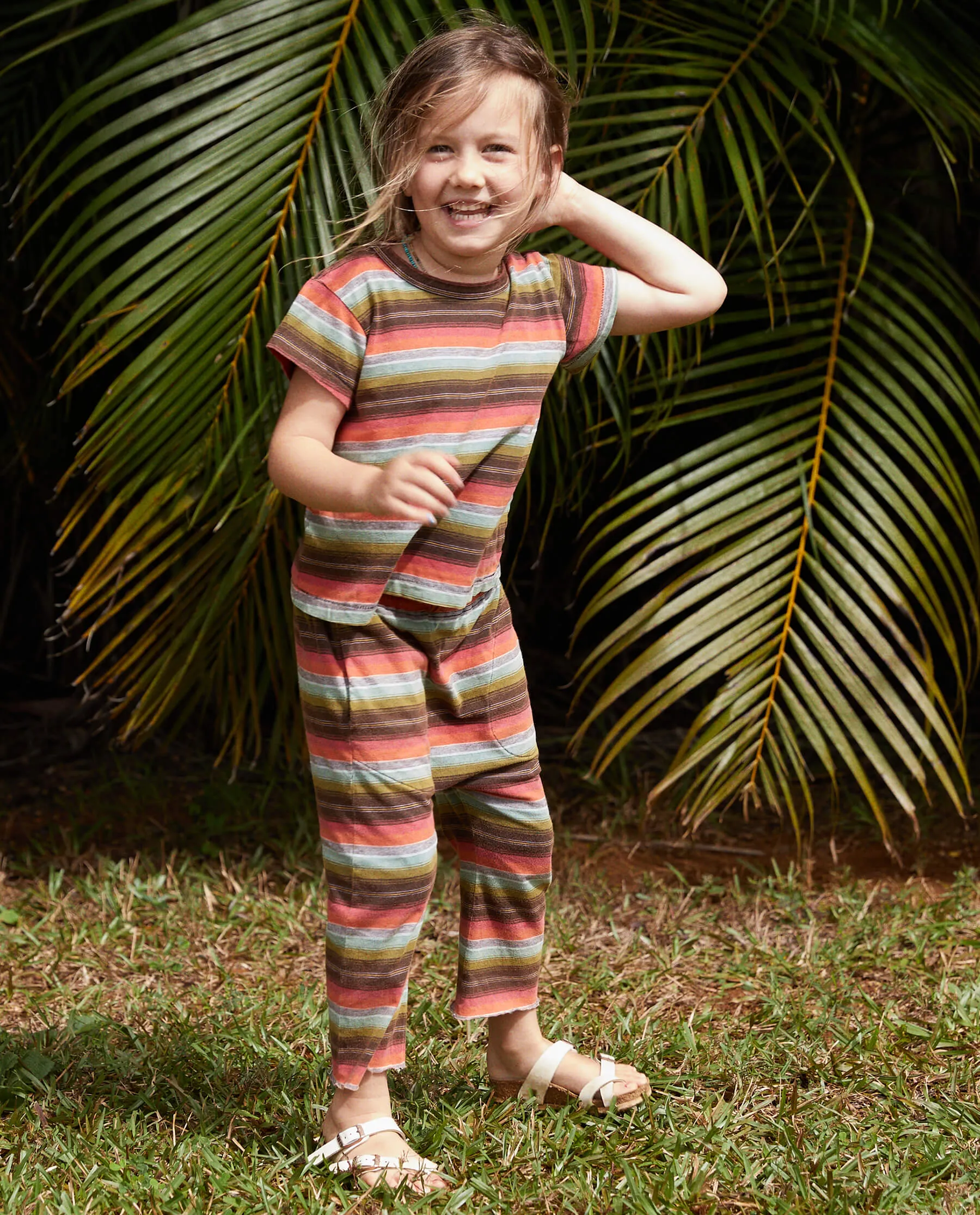 The Little Jersey Crop. -- Army Surf Stripe sold by THE GREAT. product image thumbnail 4