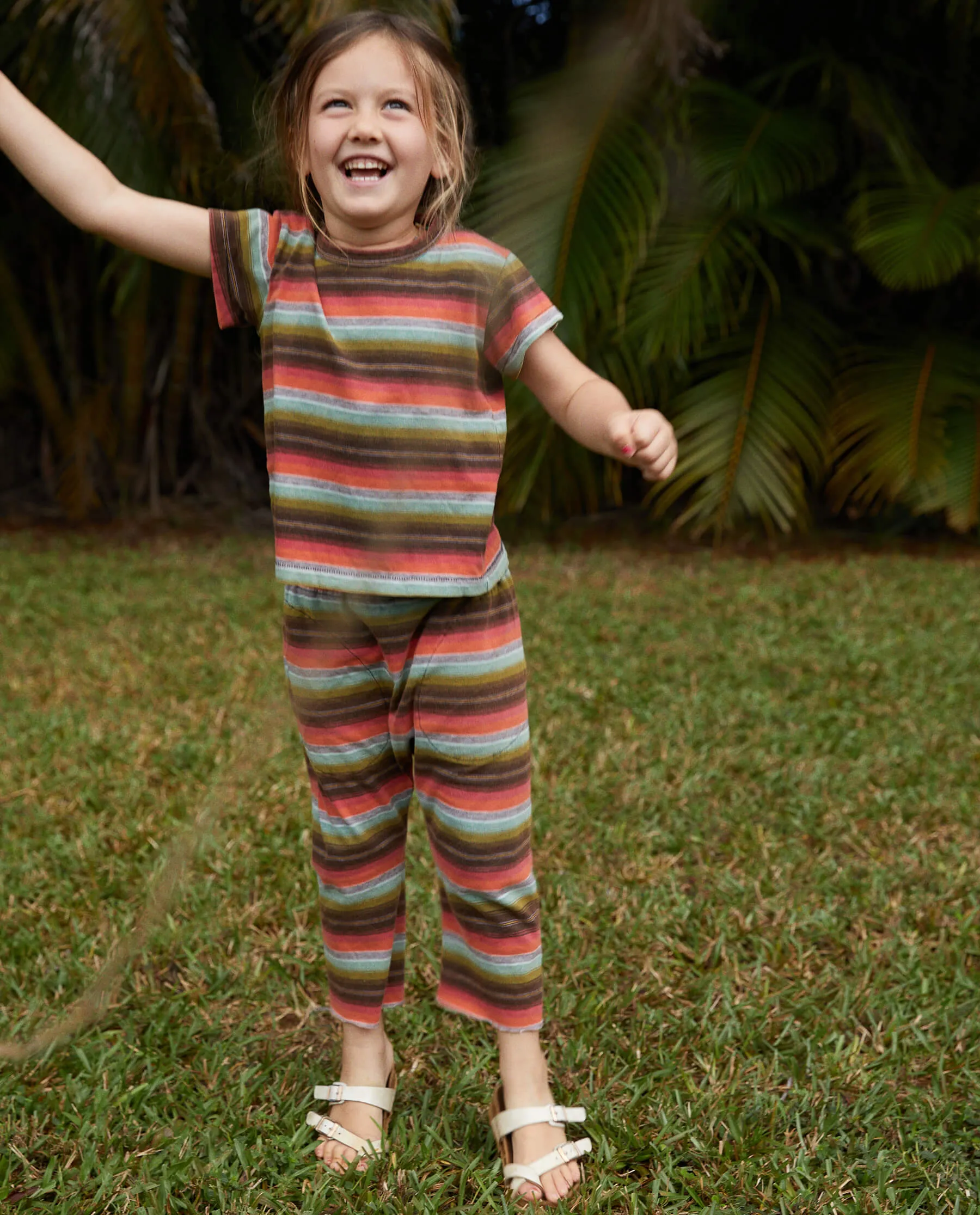 The Little Jersey Crop. -- Army Surf Stripe sold by THE GREAT.