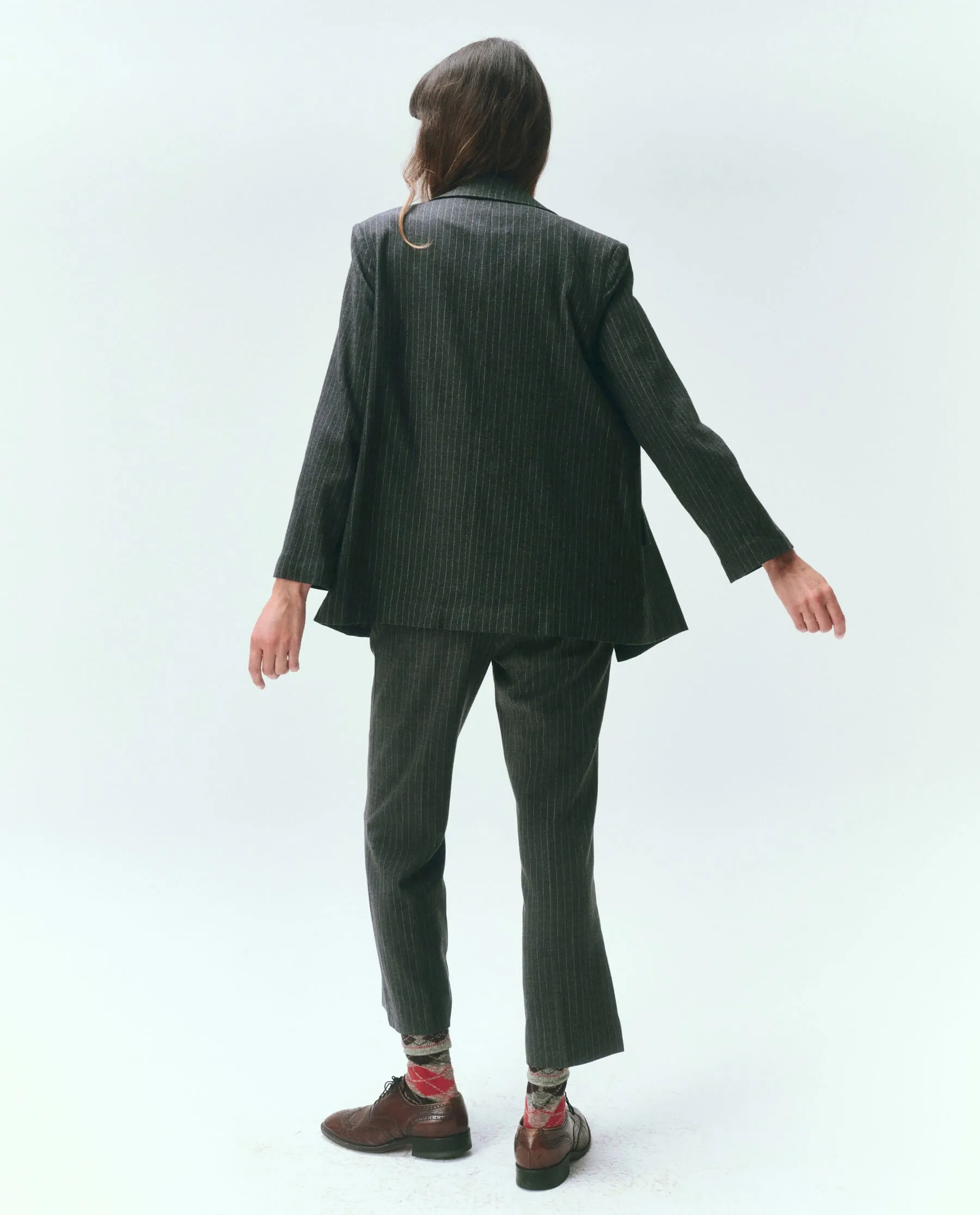 The Shlumpy Blazer. -- Gray Pin Stripe sold by THE GREAT. product image thumbnail 4