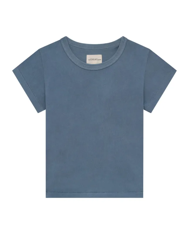 The Little Boxy Crew. Solid -- Vintage Cornflower sold by THE GREAT.