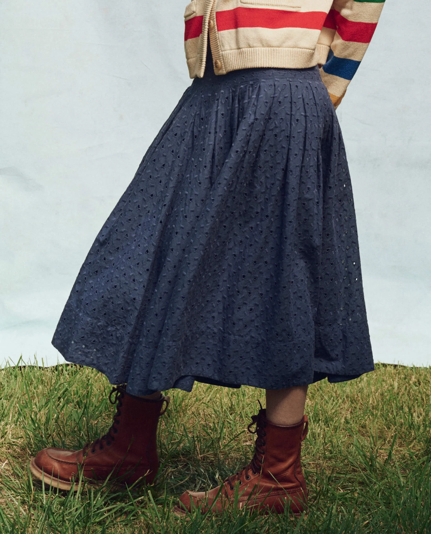 The Rhythm Skirt. -- Riverside Blue sold by THE GREAT. product image thumbnail 3