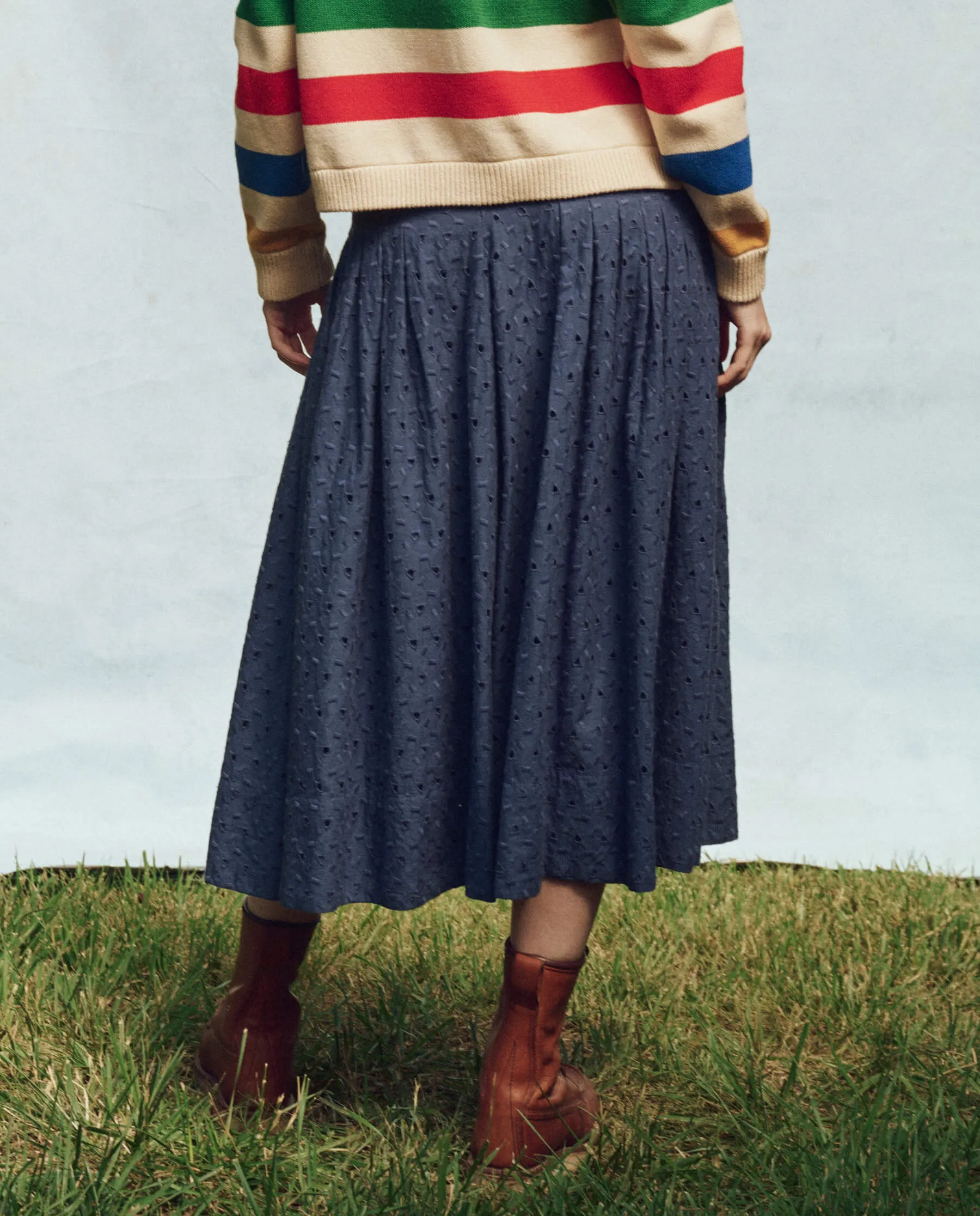 The Rhythm Skirt. -- Riverside Blue sold by THE GREAT. product image thumbnail 2