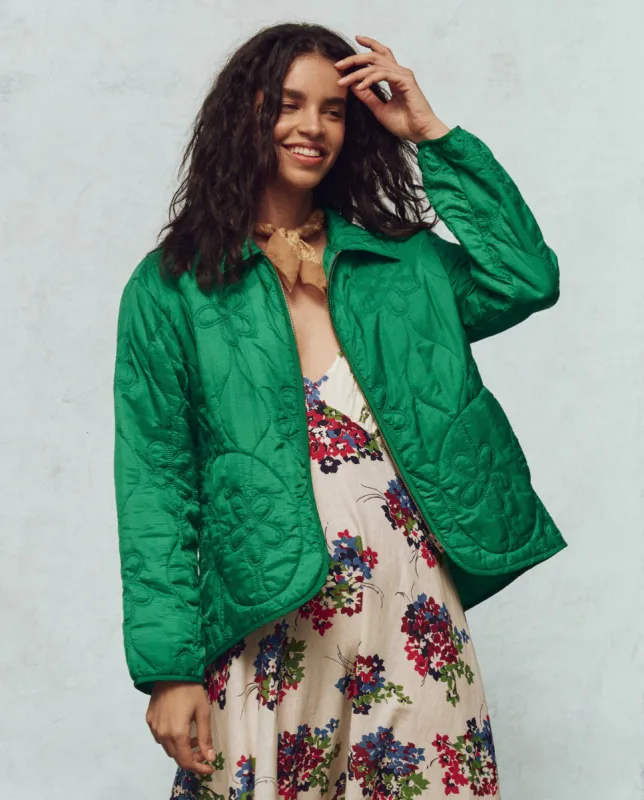 The Daisy Quilted Jacket. -- Dill sold by THE GREAT.