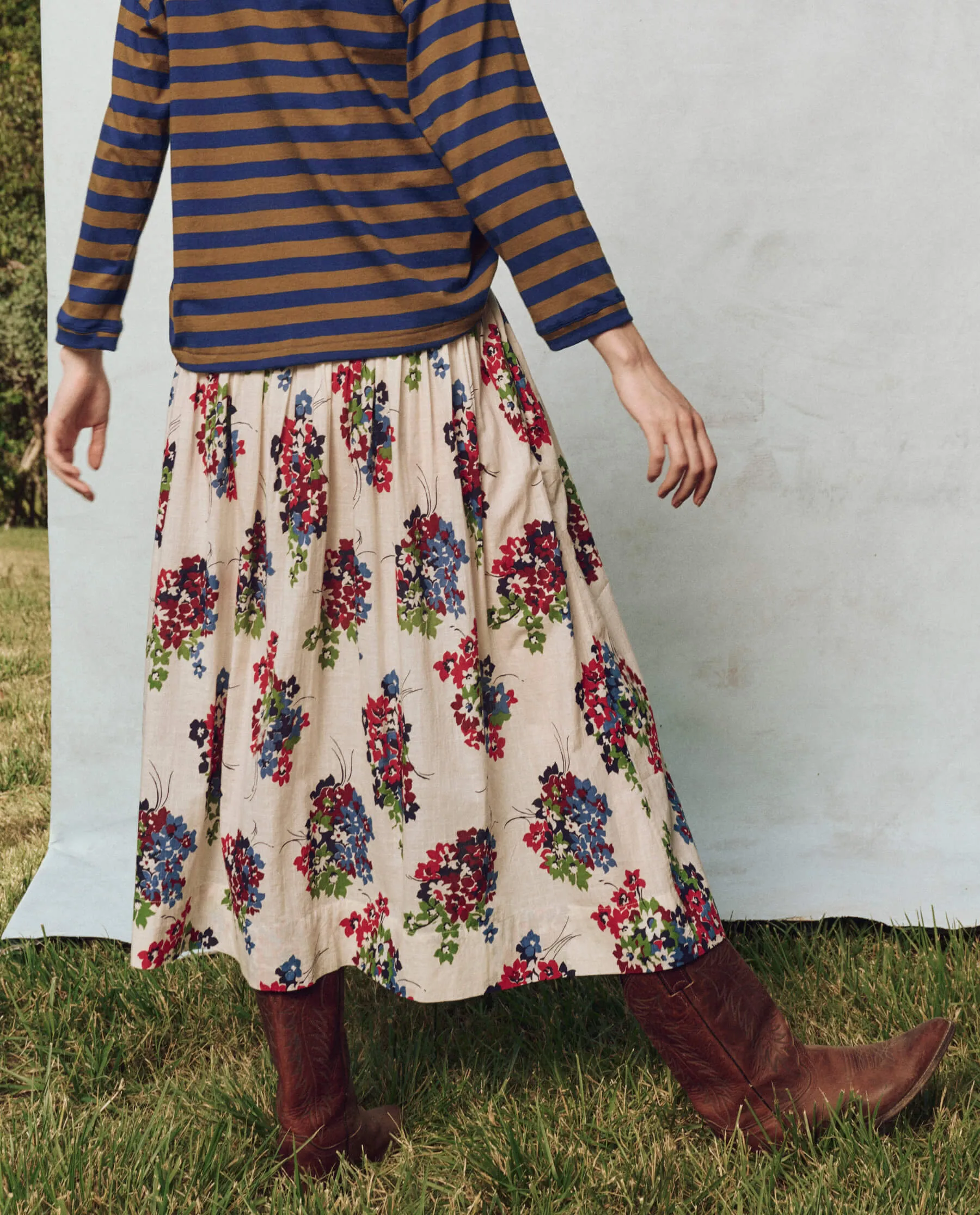 The Viola Skirt. -- Oasis Floral sold by THE GREAT. product image thumbnail 2