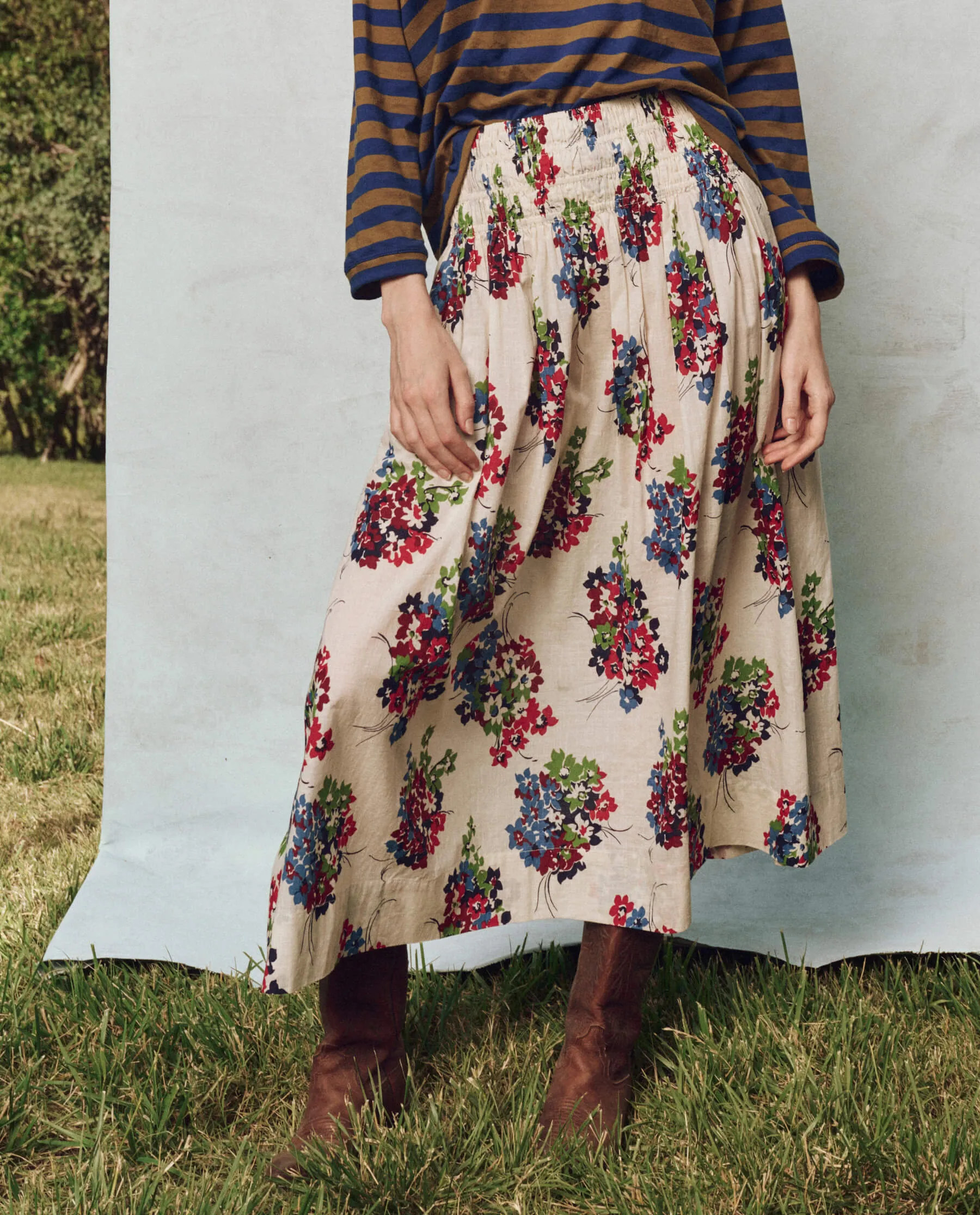 The Viola Skirt. -- Oasis Floral sold by THE GREAT.