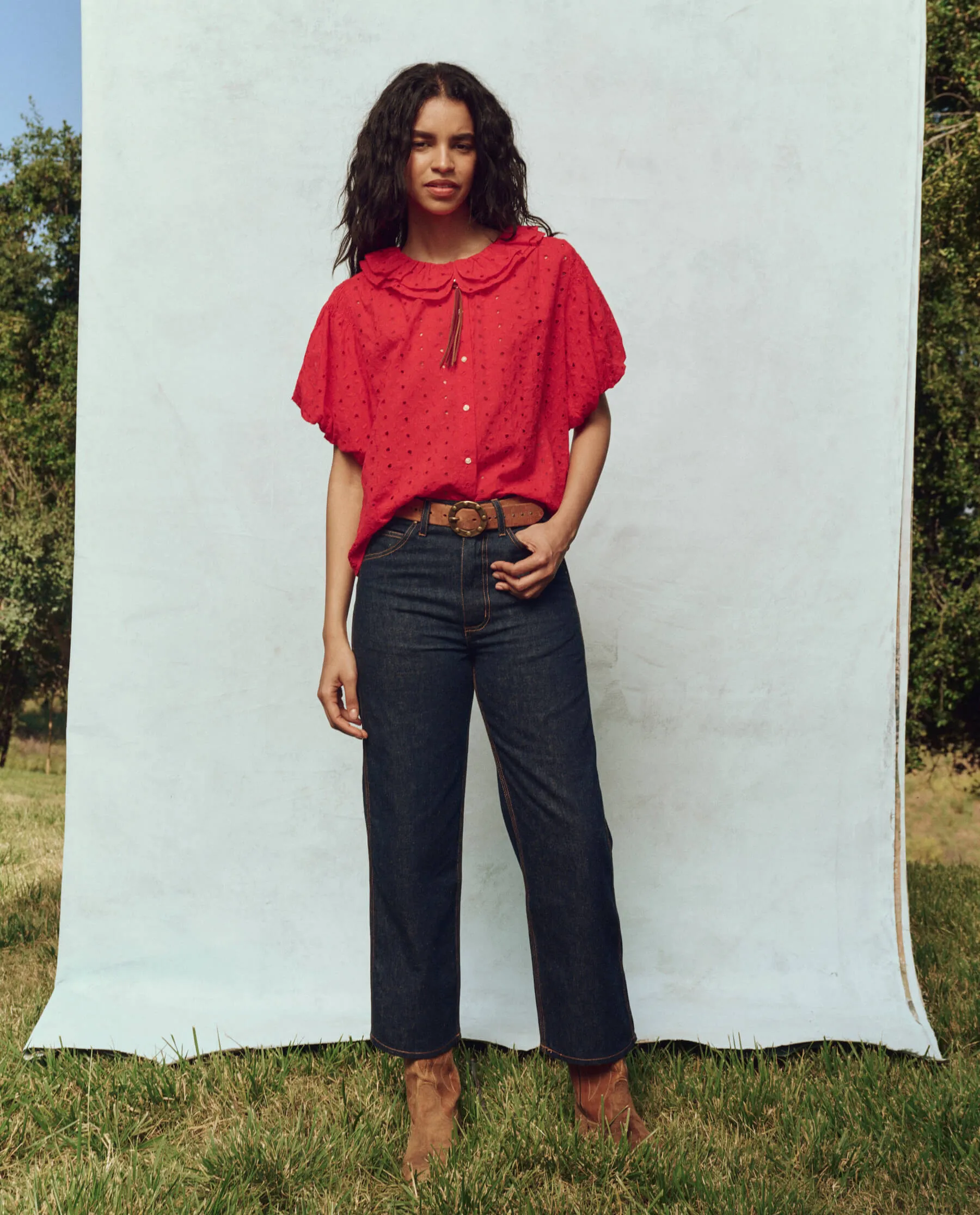 The Artisan Top. -- Red Rose sold by THE GREAT. product image thumbnail 4