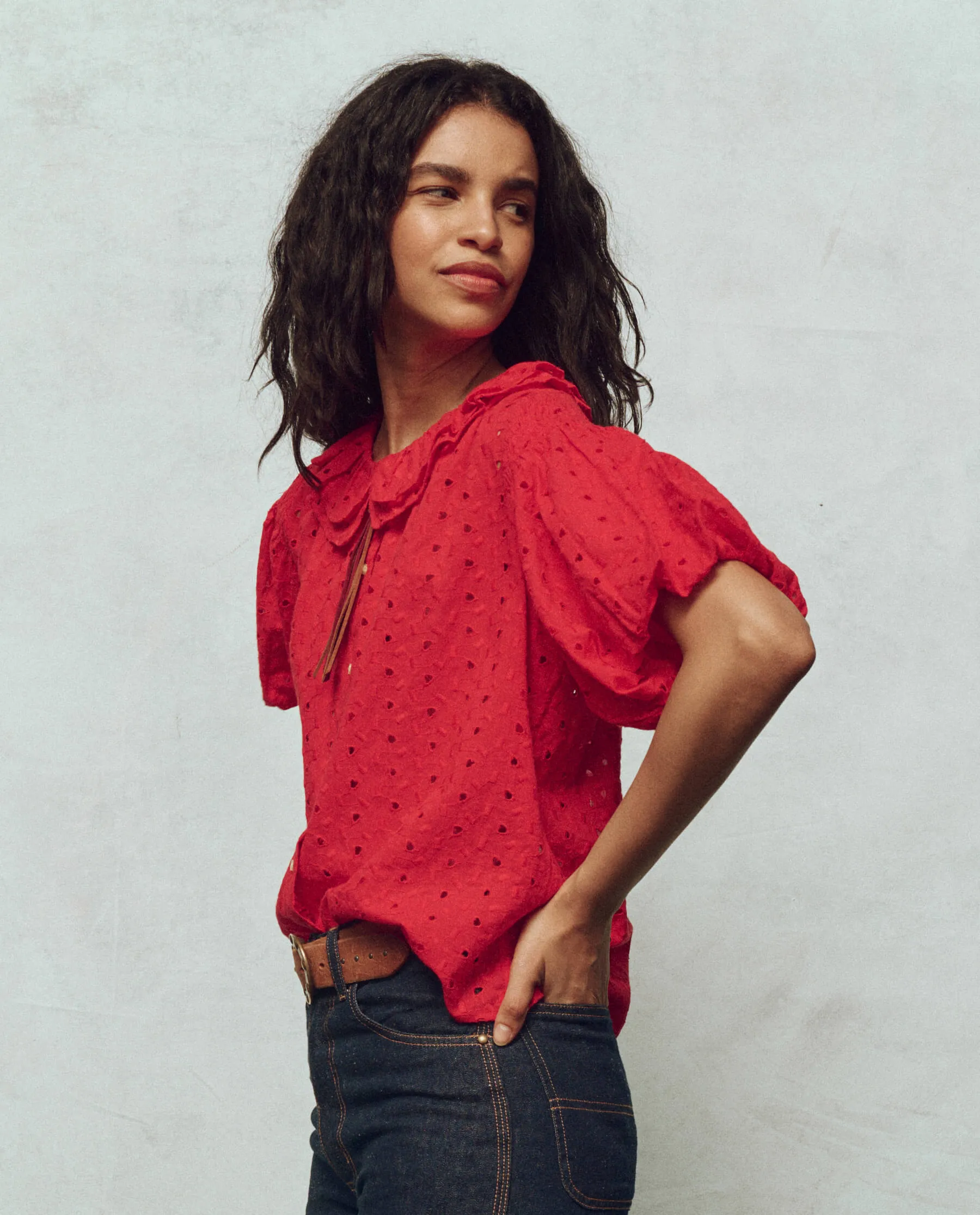 The Artisan Top. -- Red Rose sold by THE GREAT. product image thumbnail 3