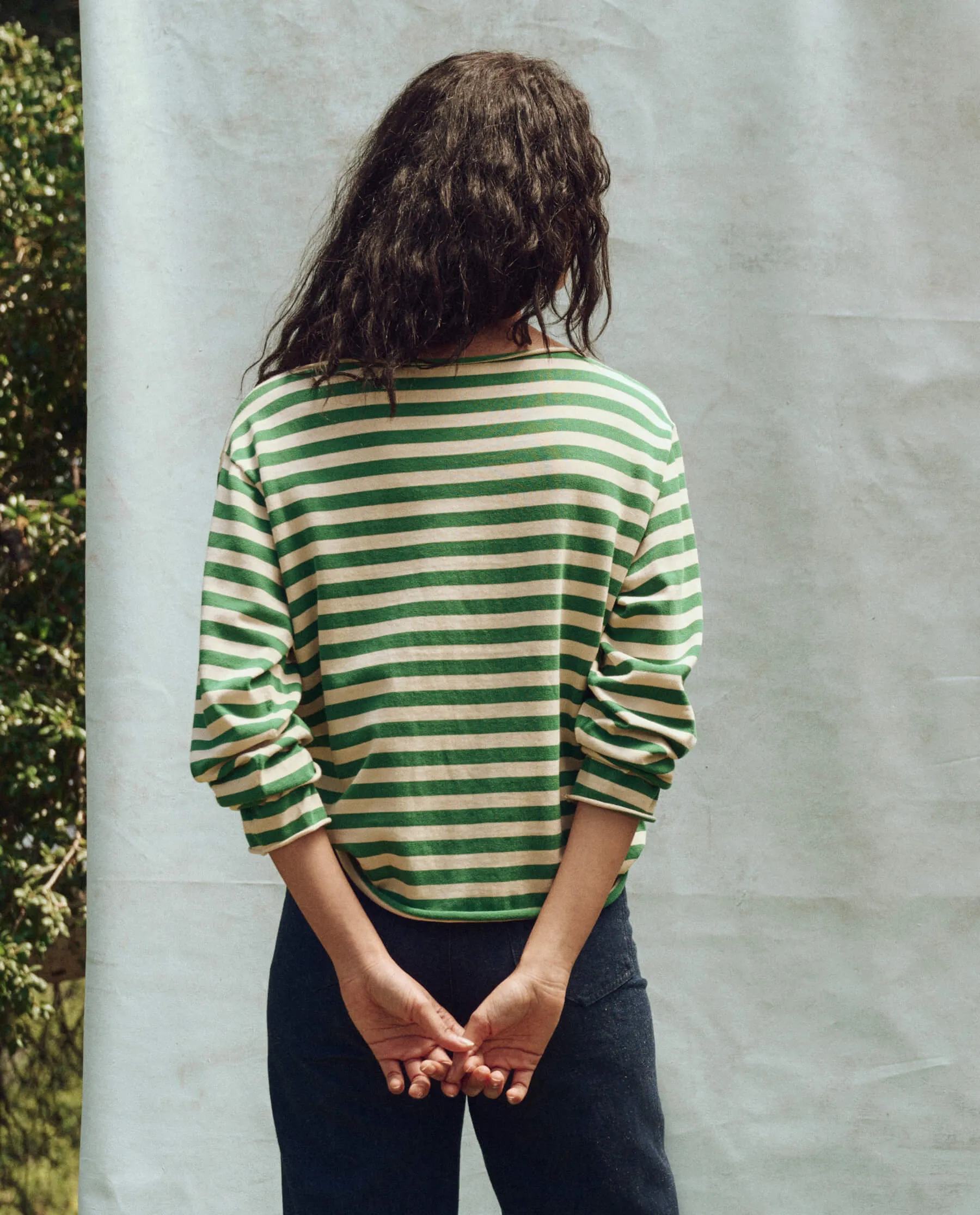 The Sailor Sweater. -- Dill Stripe sold by THE GREAT. product image thumbnail 2