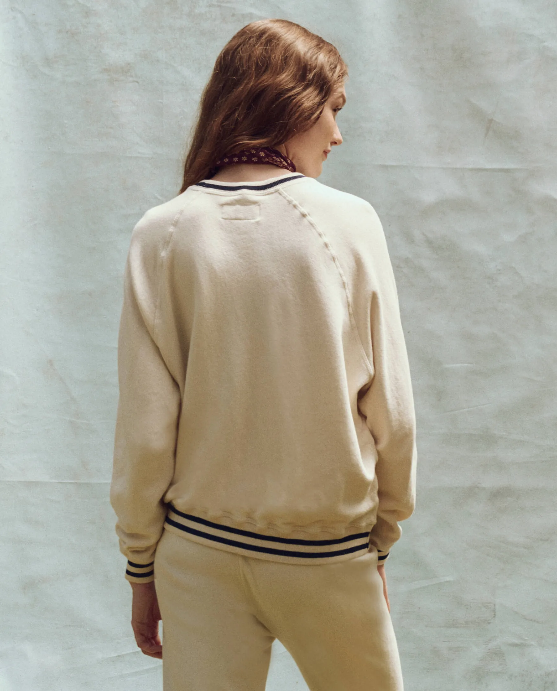 The Varsity College Sweatshirt. -- Washed White with Crest Graphic sold by THE GREAT. product image thumbnail 2