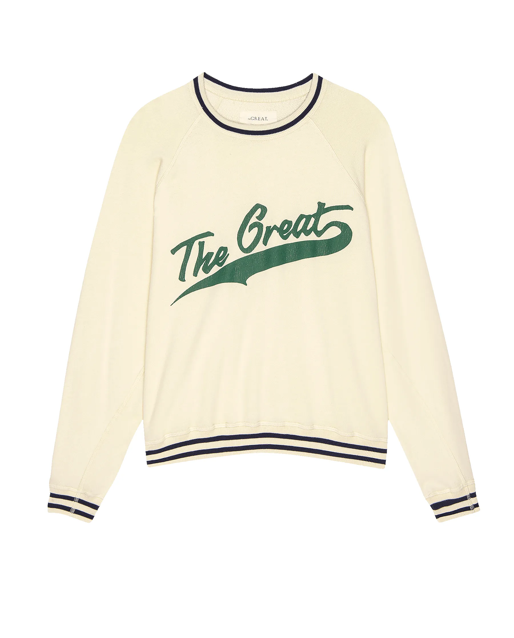 The Varsity College Sweatshirt. -- Washed White with Crest Graphic sold by THE GREAT. product image thumbnail 5