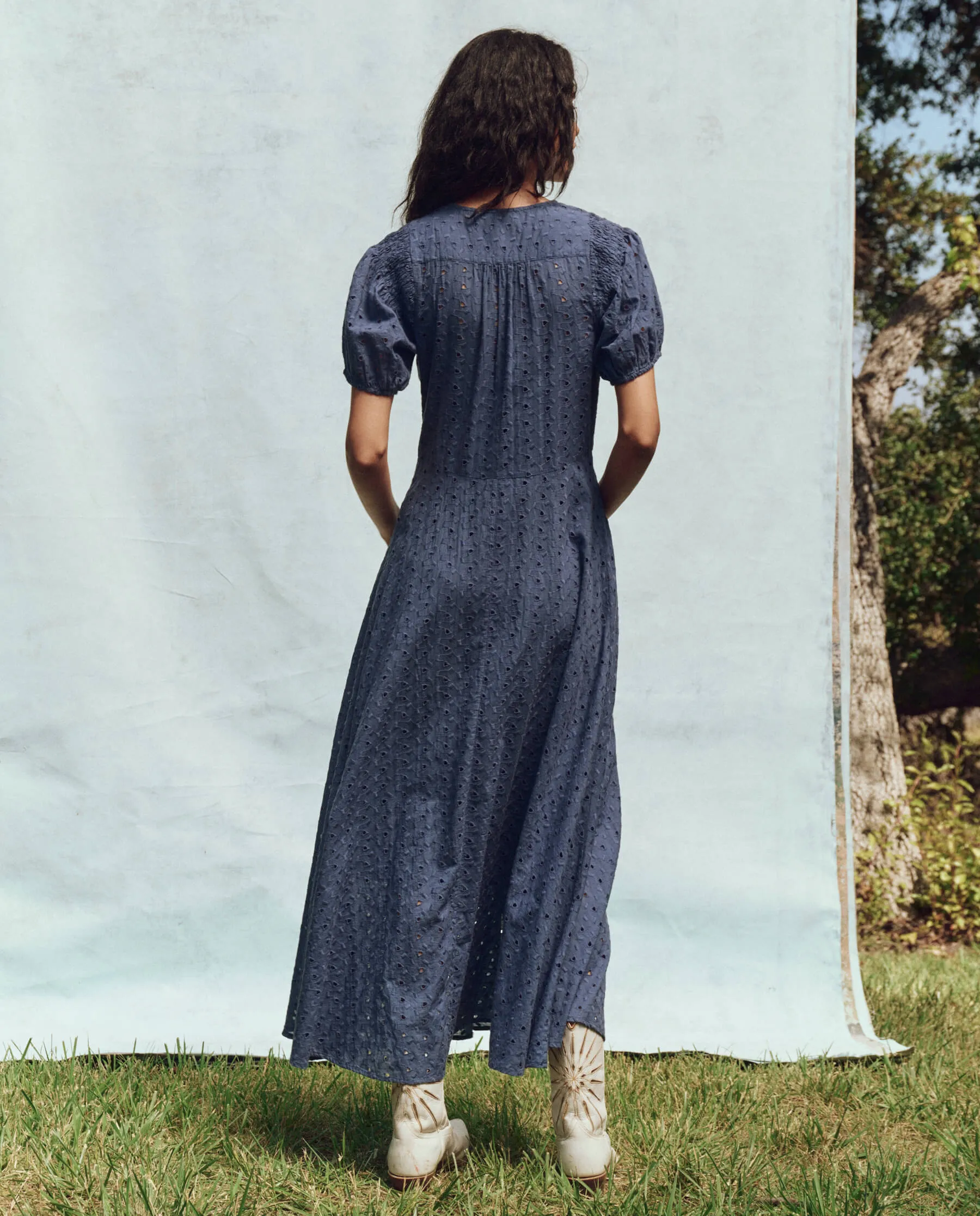 The Veranda Dress. -- Riverside Blue sold by THE GREAT. product image thumbnail 2