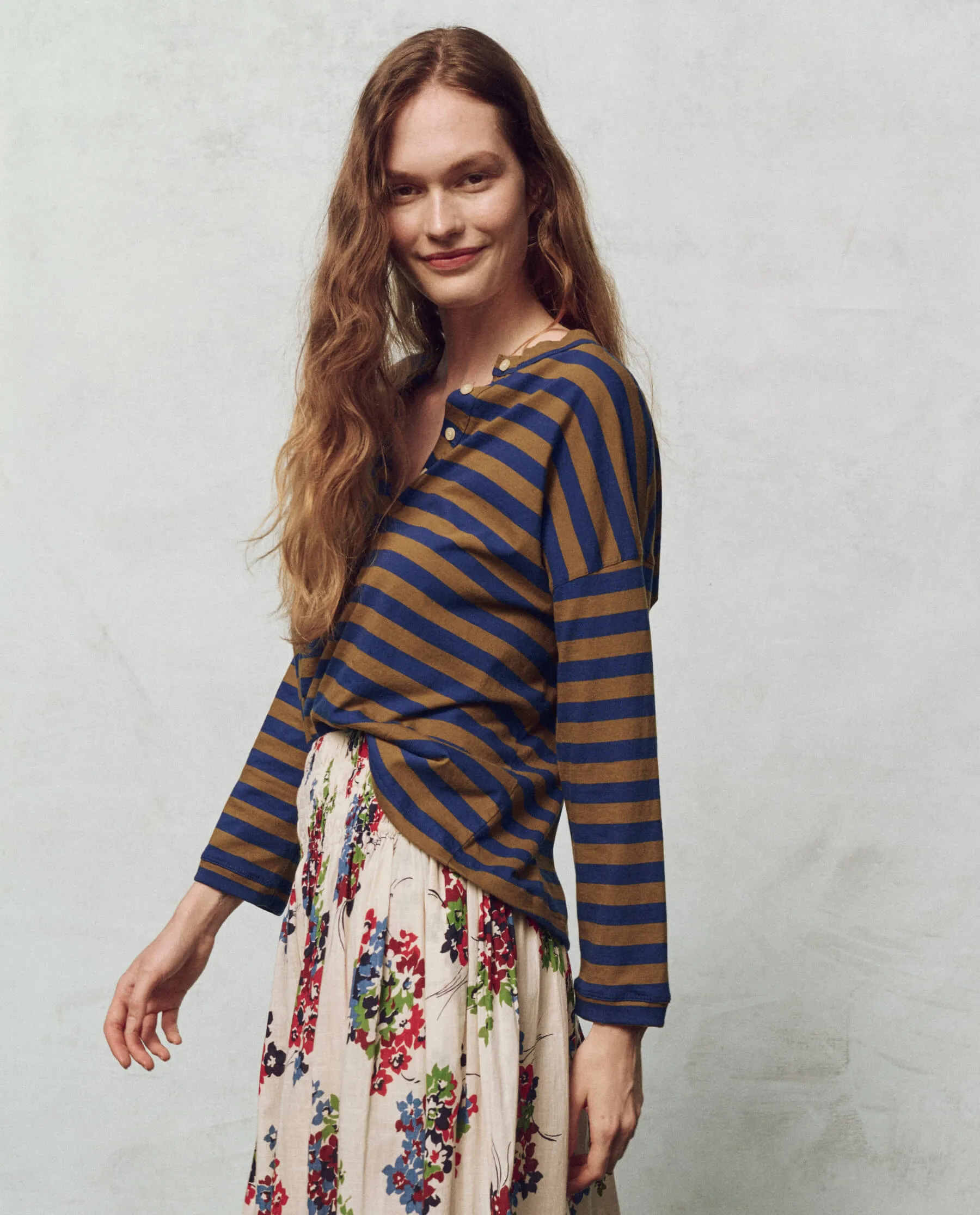 The Shrunken Henley. Stripe -- Capital Stripe sold by THE GREAT. product image thumbnail 3