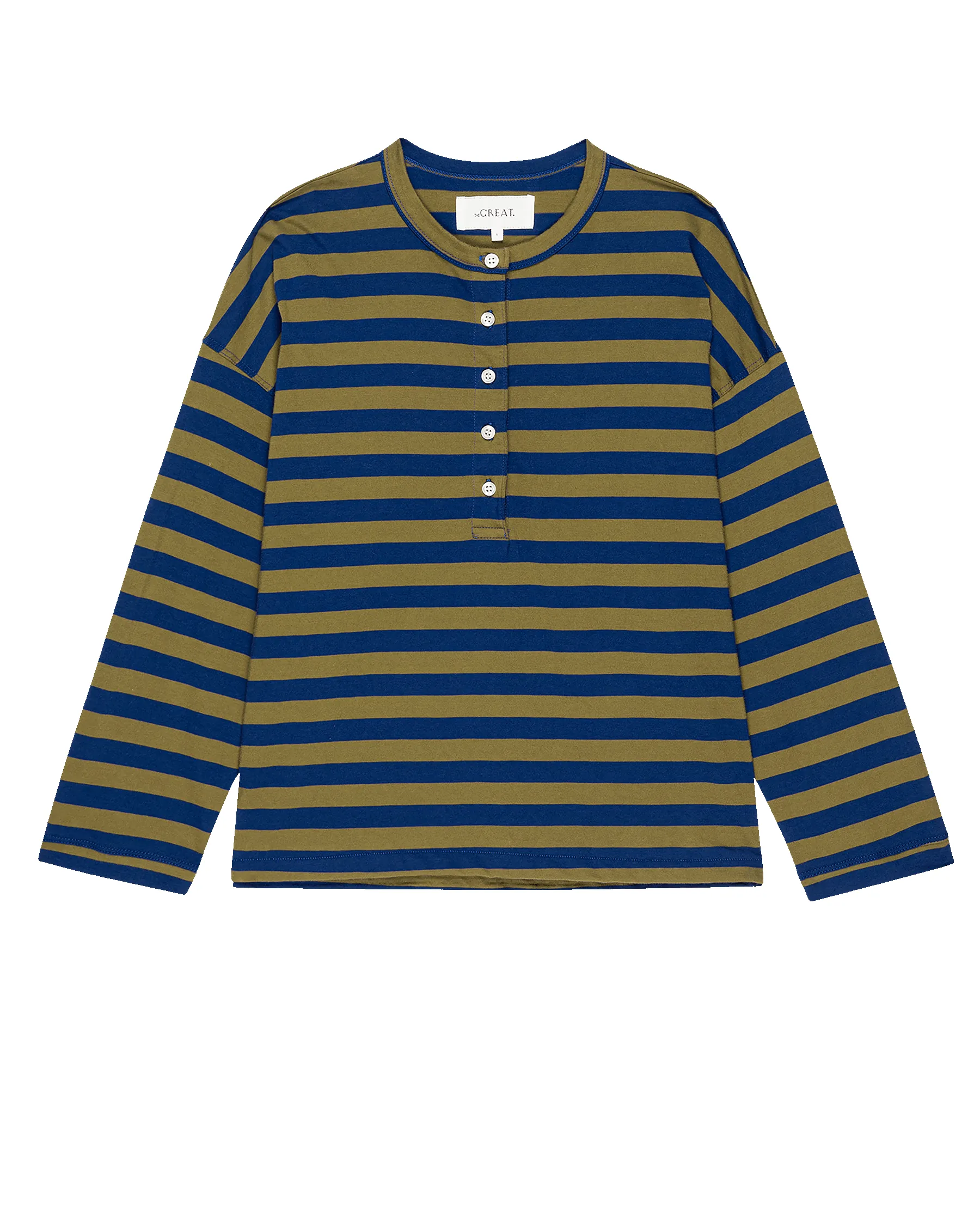 The Shrunken Henley. Stripe -- Capital Stripe sold by THE GREAT. product image thumbnail 5