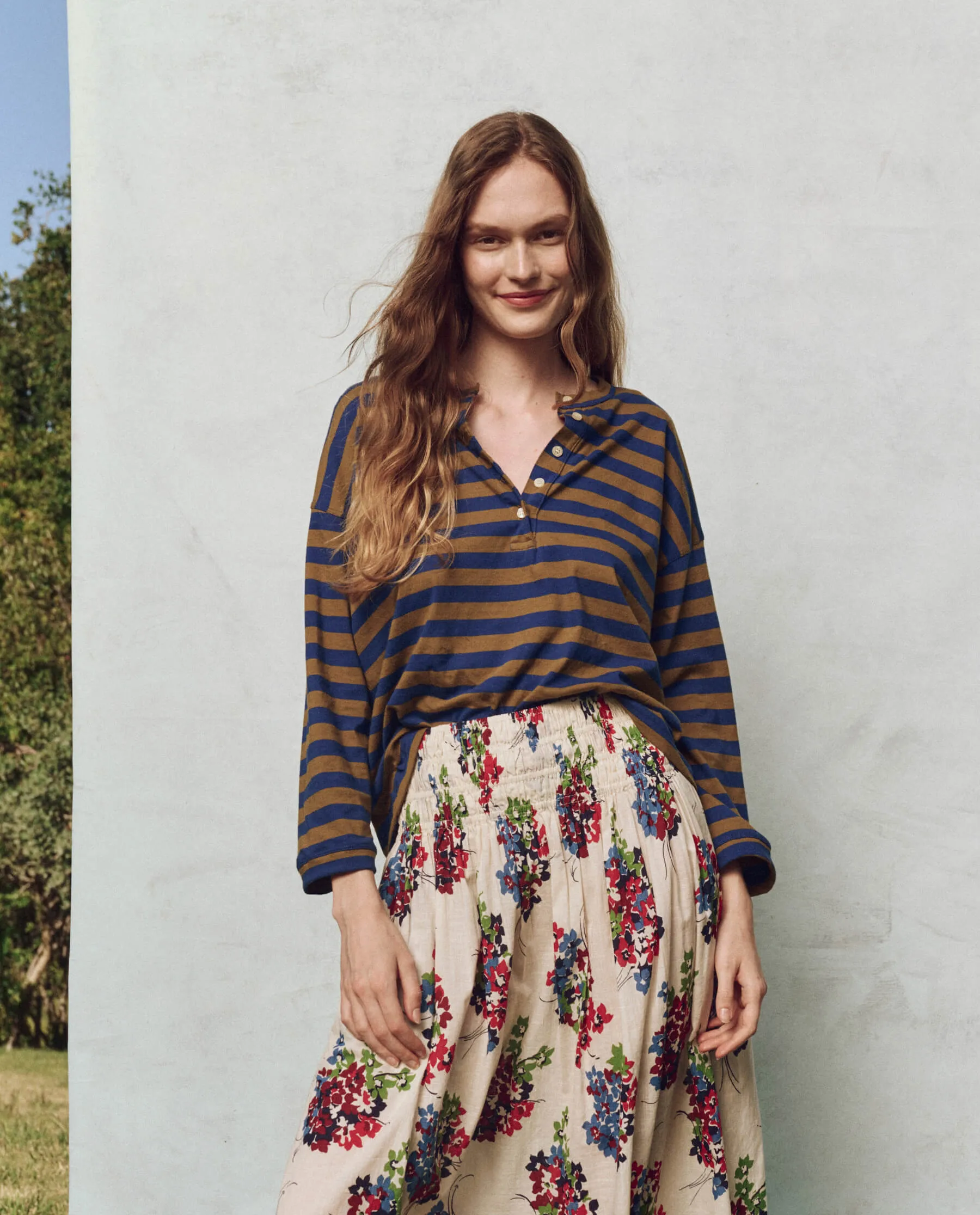 The Shrunken Henley. Stripe -- Capital Stripe sold by THE GREAT.