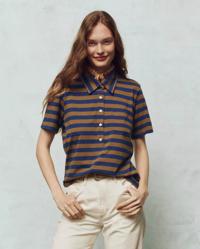 The Lacrosse Polo. -- Capital Stripe sold by THE GREAT.