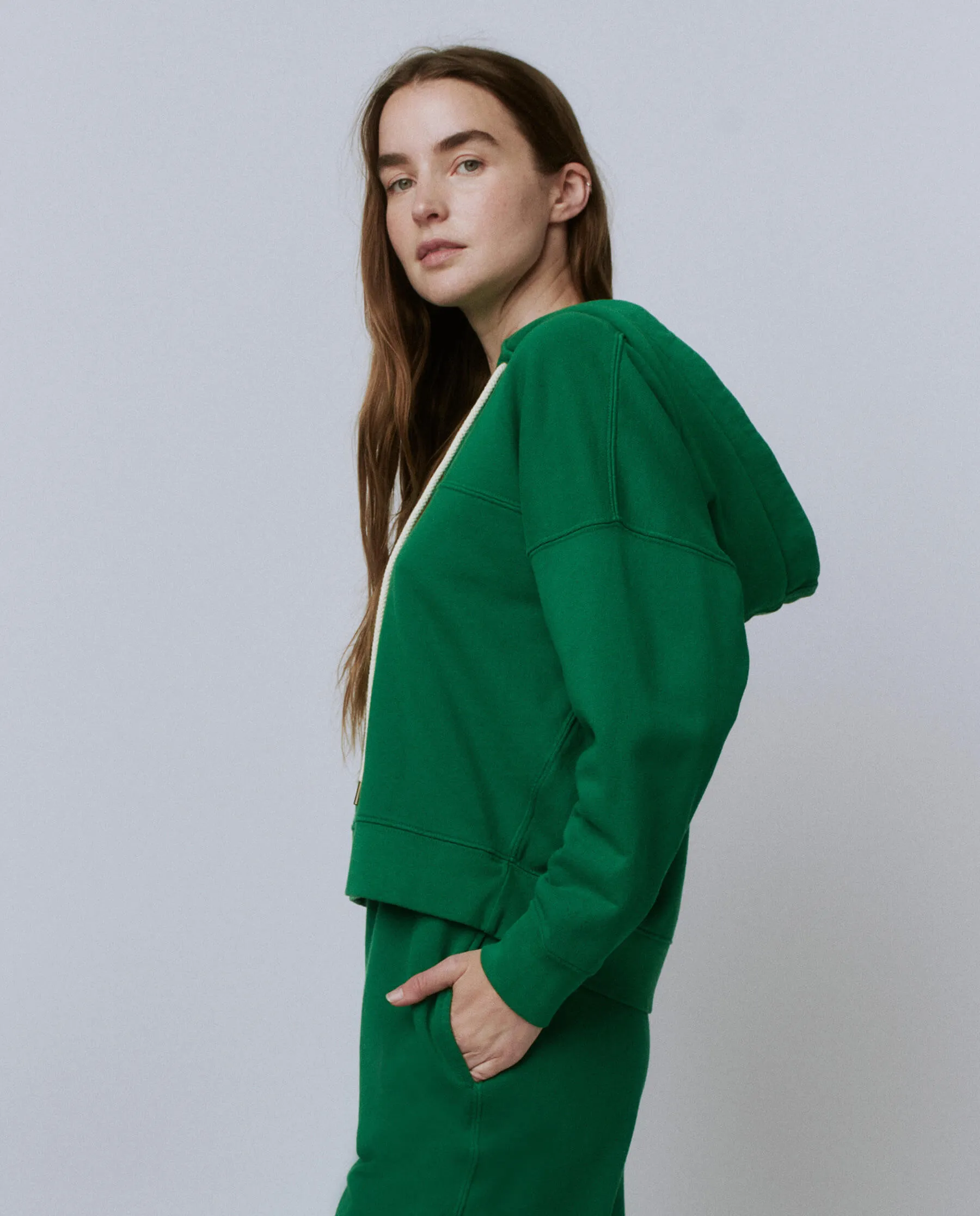 The Lace Up Hoodie. -- Dill sold by THE GREAT. product image thumbnail 3