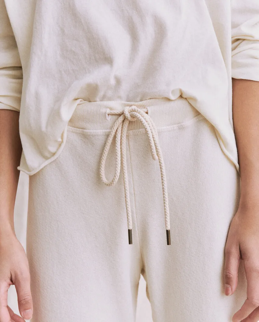 The Wide Leg Cropped Sweatpant. -- Washed White sold by THE GREAT. product image thumbnail 3