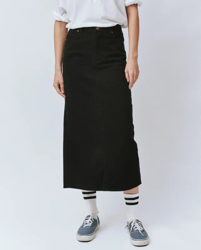 The Column Skirt. -- Black sold by THE GREAT.