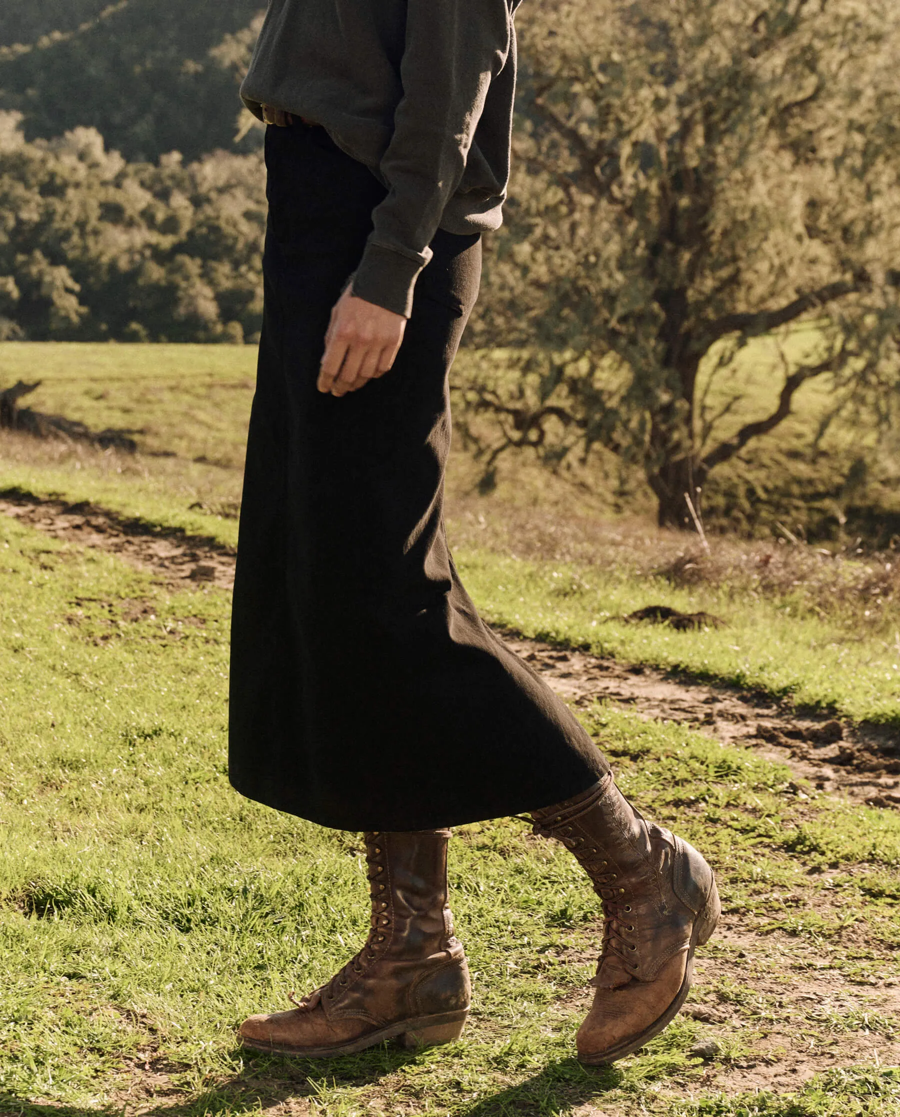 The Column Skirt. -- Black sold by THE GREAT. product image thumbnail 4