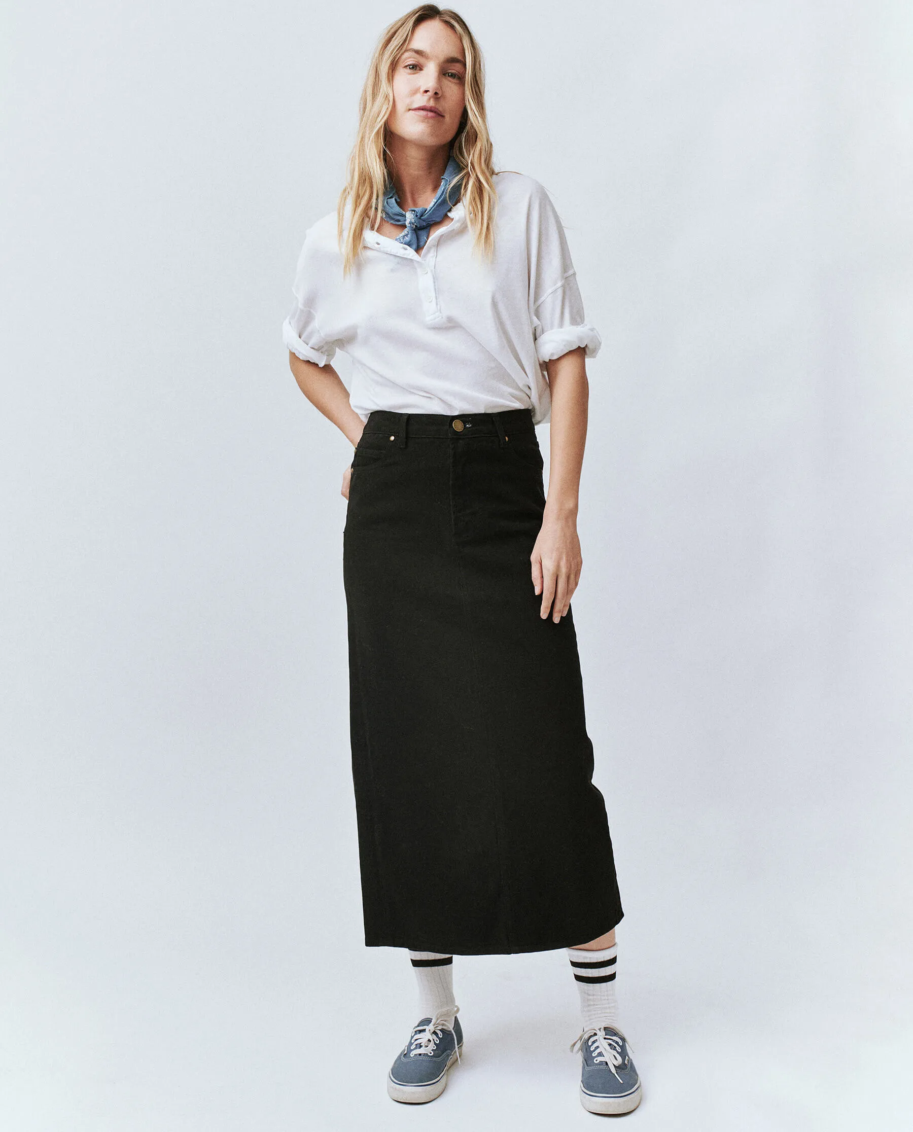The Column Skirt. -- Black sold by THE GREAT. product image thumbnail 3