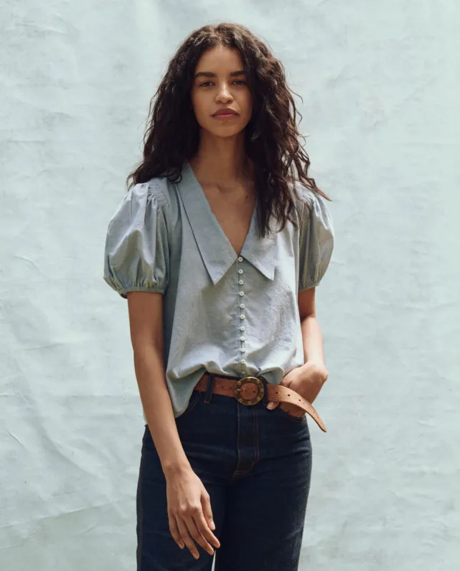The Fairway Top. -- Light Chambray sold by THE GREAT.