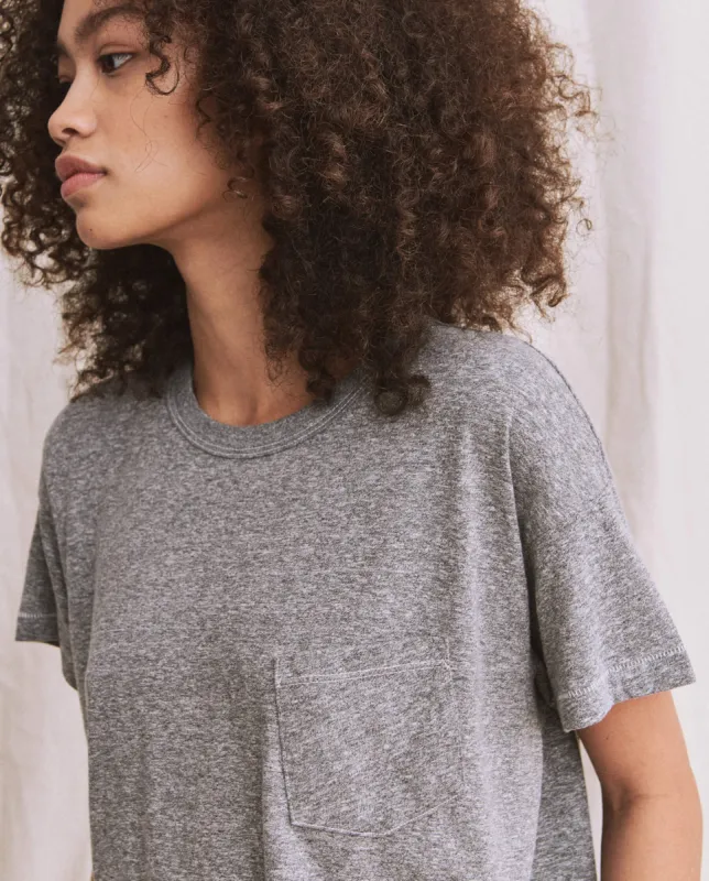 The Pocket Tee. -- Heather Grey sold by THE GREAT.